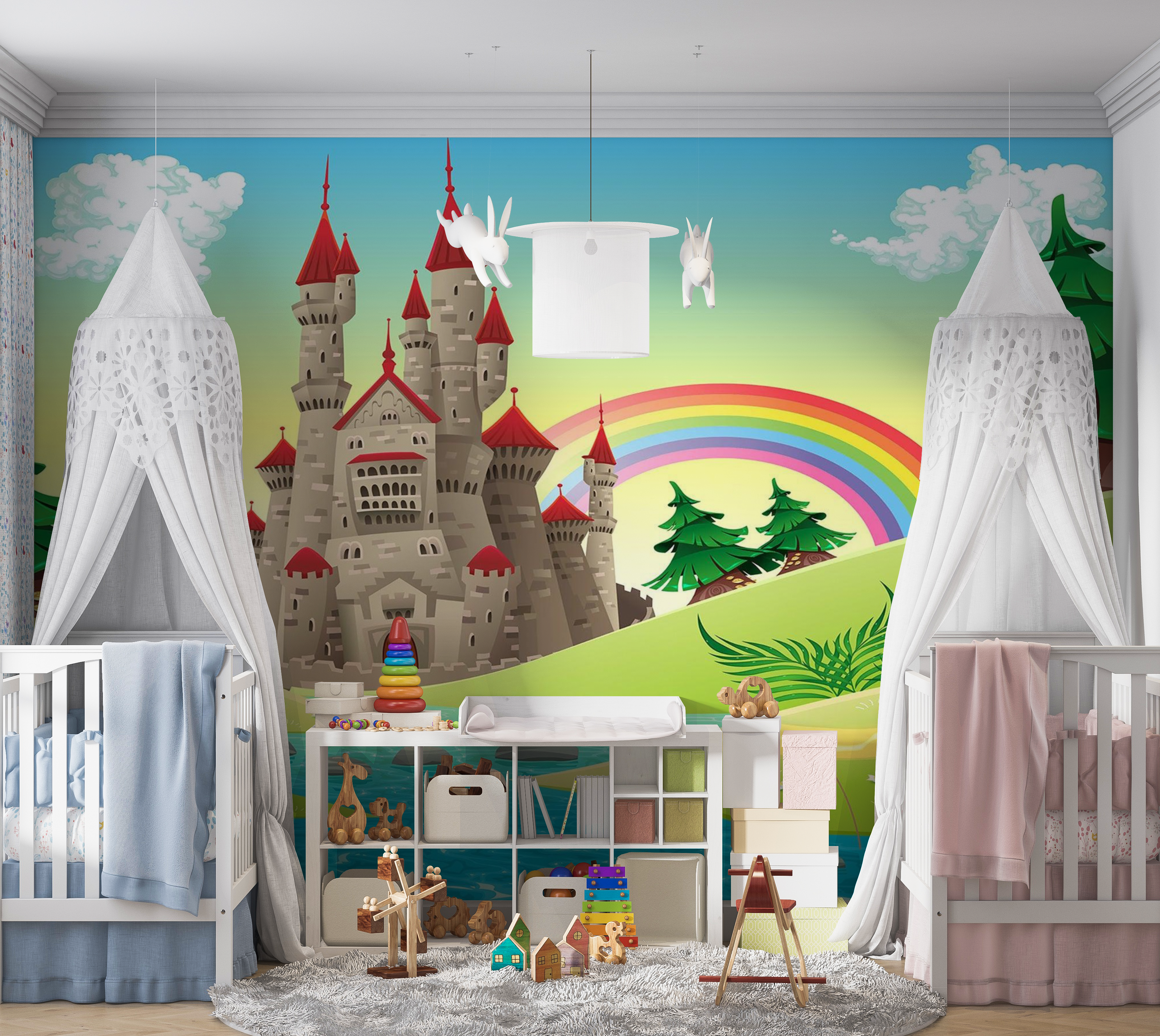 Premium Peel & Stick Wall Mural - Fairytale Castle