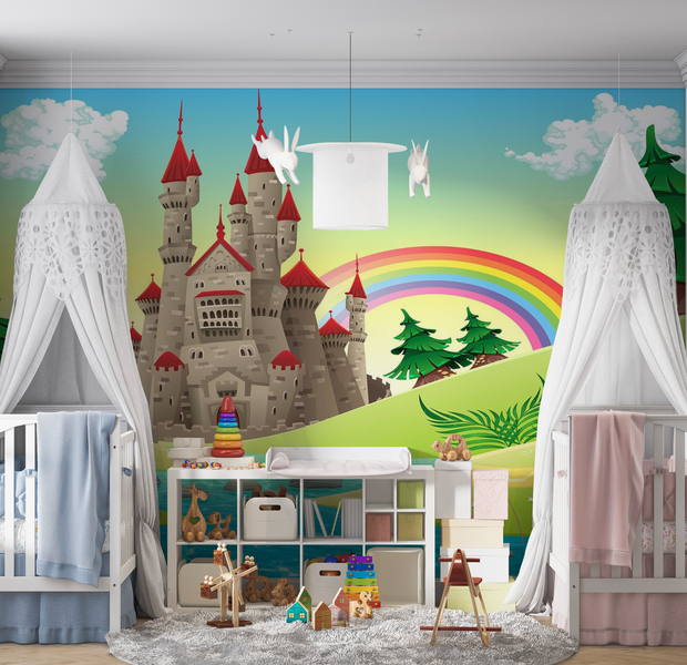 Premium Peel & Stick Wall Mural - Fairytale Castle