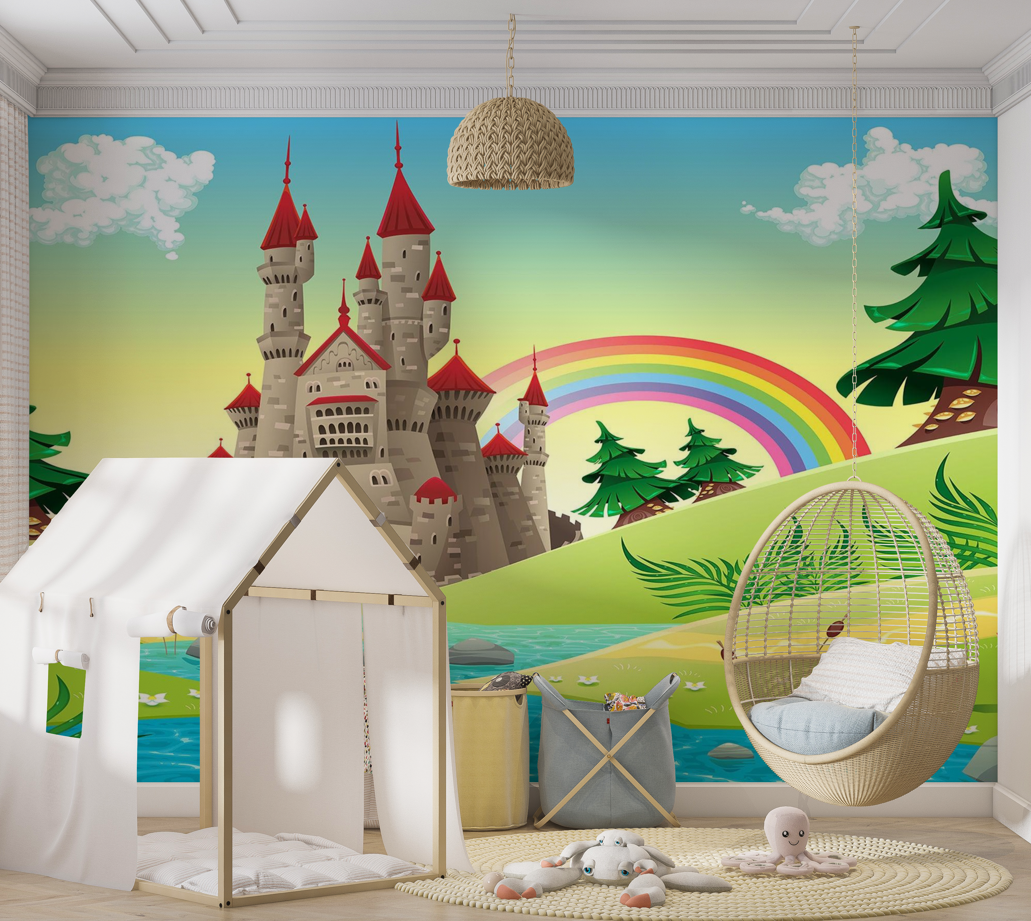 Premium Peel & Stick Wall Mural - Fairytale Castle