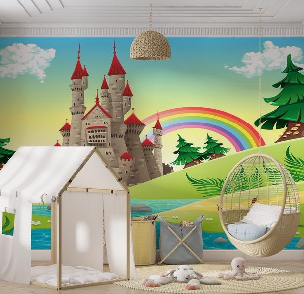 Premium Wallpaper Wall Mural - Fairytale Castle 60"Wx40"H / Non-Woven Fleece
