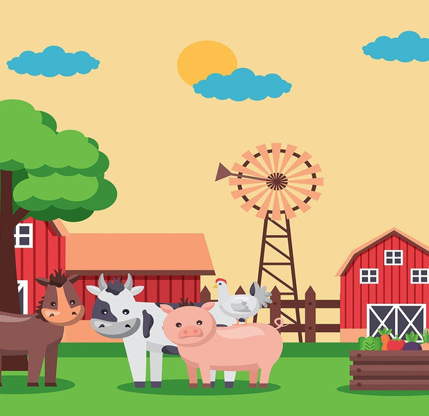 Premium Peel & Stick Wall Mural - Farm Animals