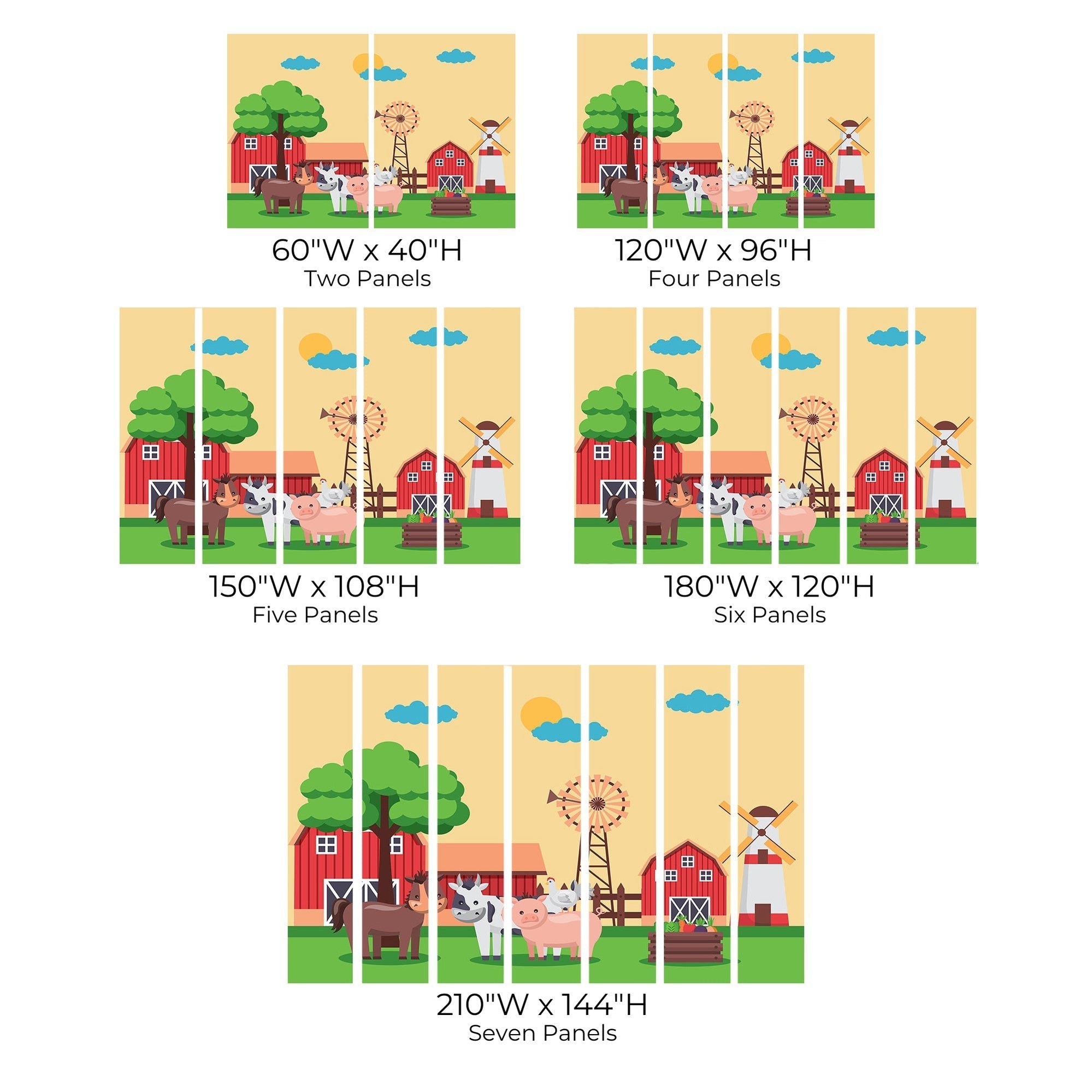 Premium Peel & Stick Wall Mural - Farm Animals