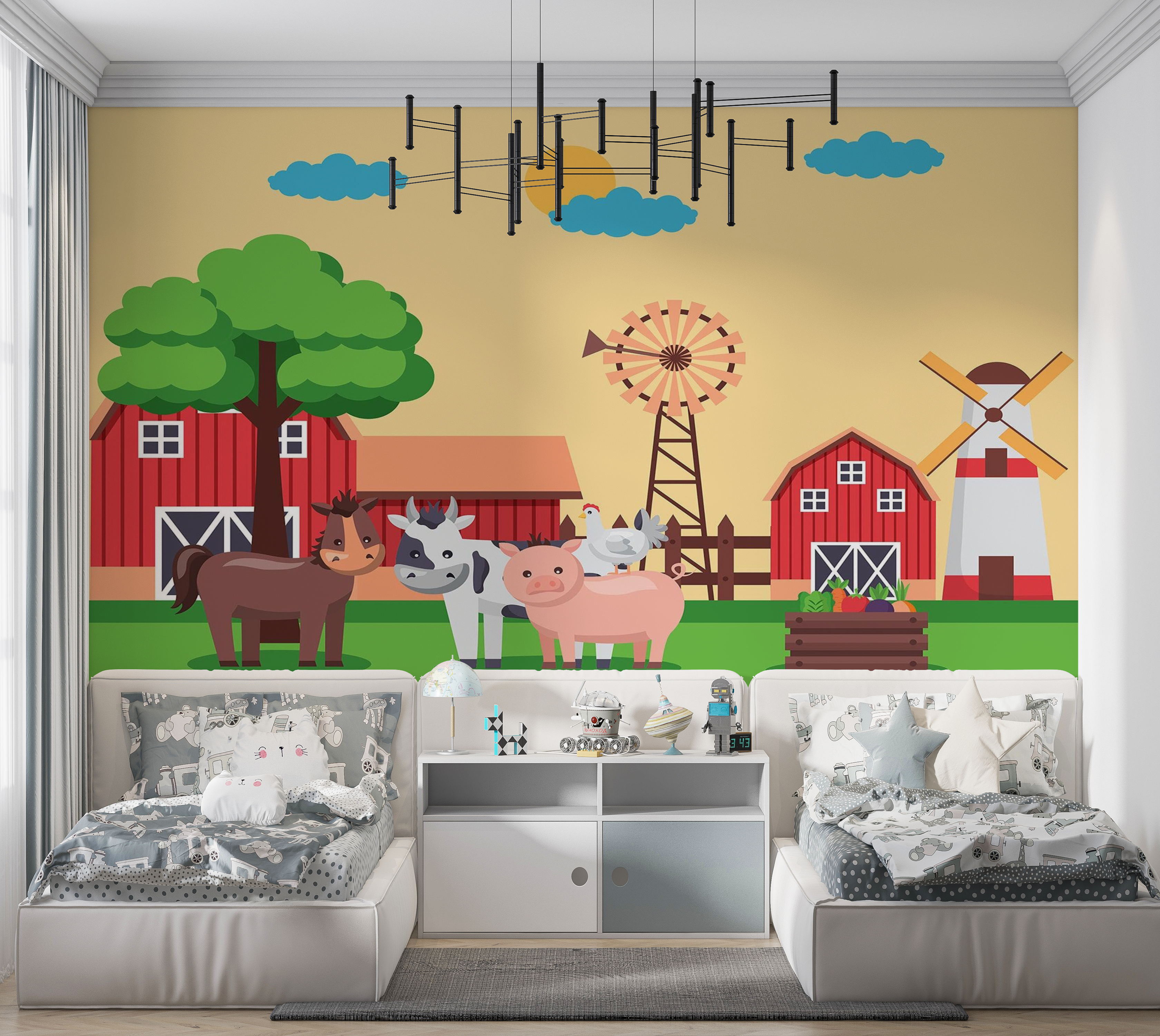 Premium Peel & Stick Wall Mural - Farm Animals