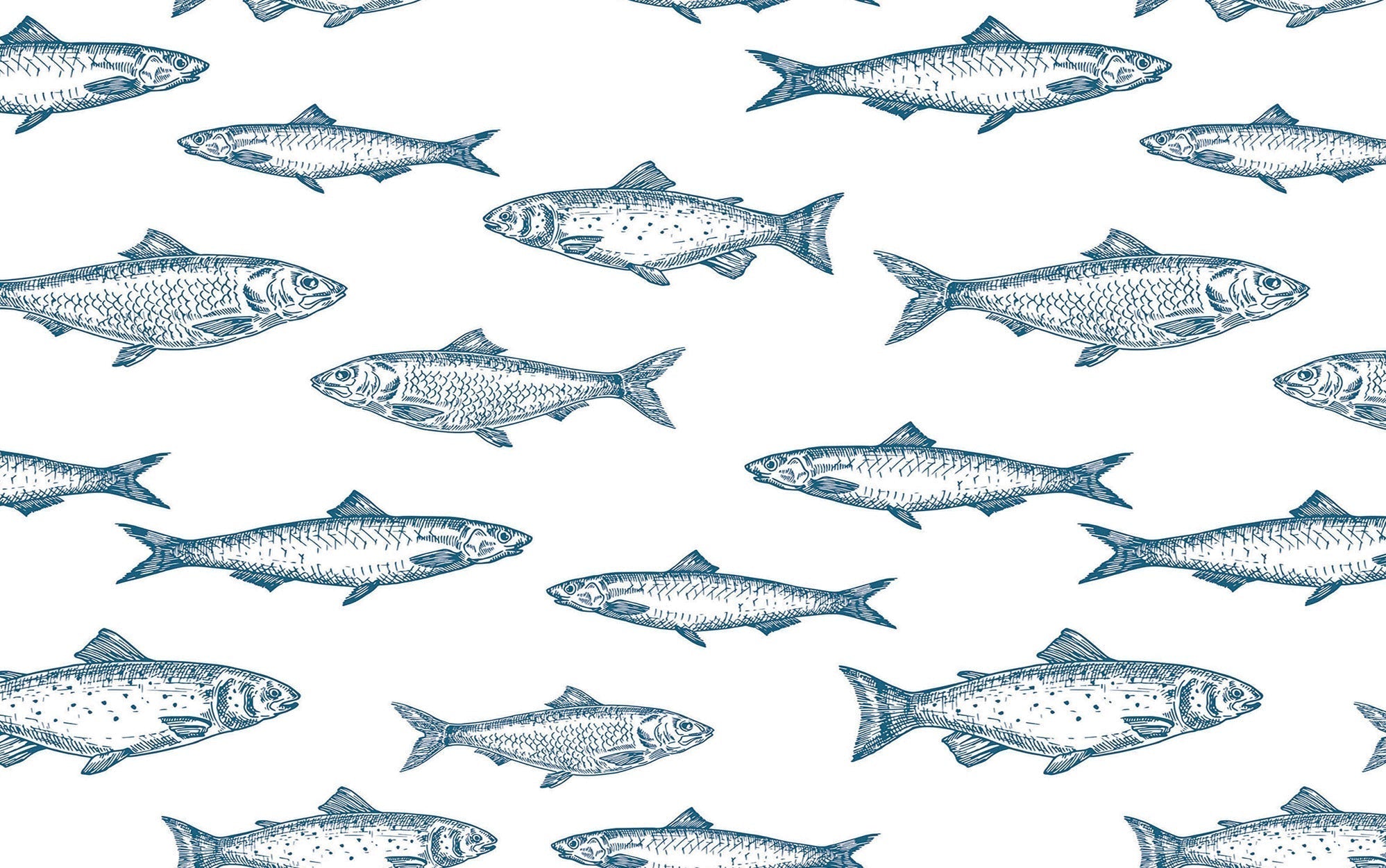 Premium Peel & Stick Wall Mural - Fish Pattern