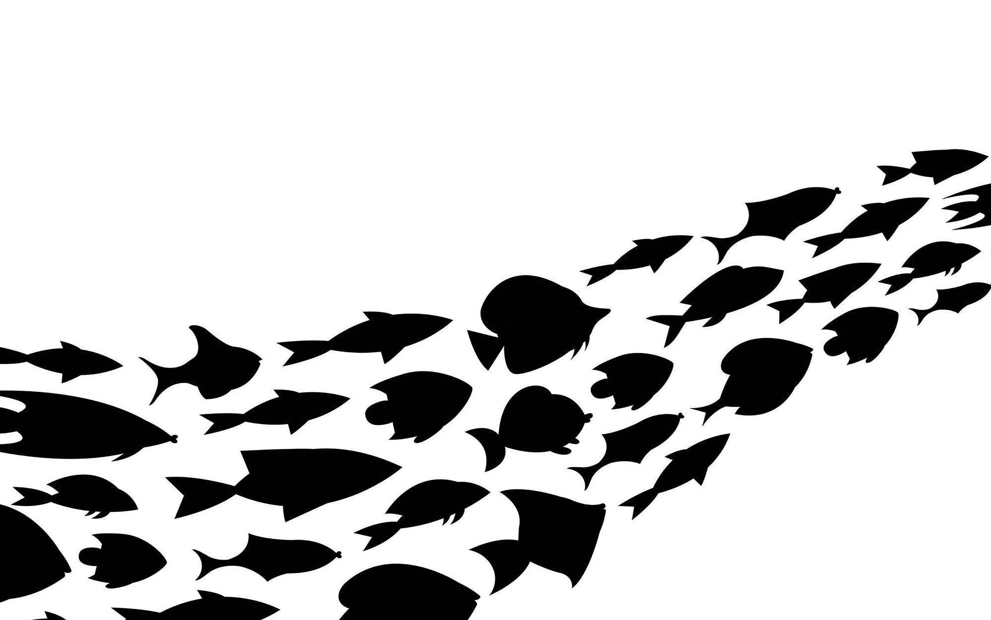 Premium Peel & Stick Wall Mural - Fish Silhouette