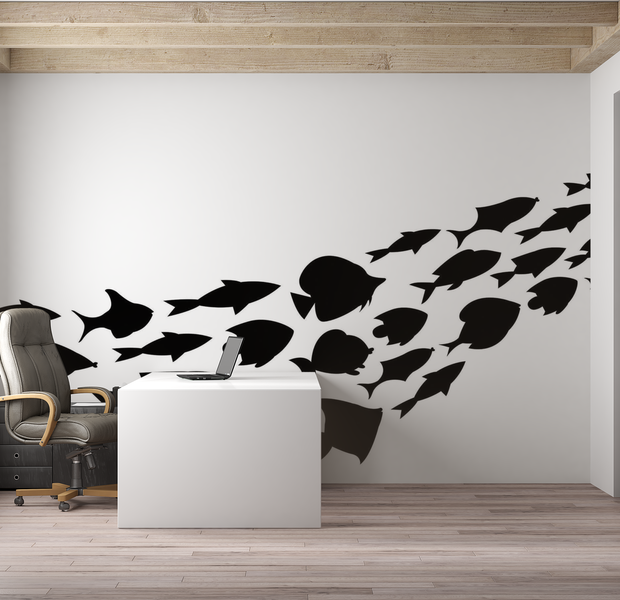 Premium Peel & Stick Wall Mural - Fish Silhouette