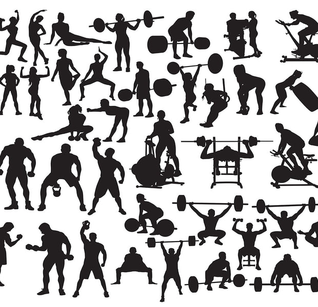Premium Peel & Stick Wall Mural - Fitness Silhouette