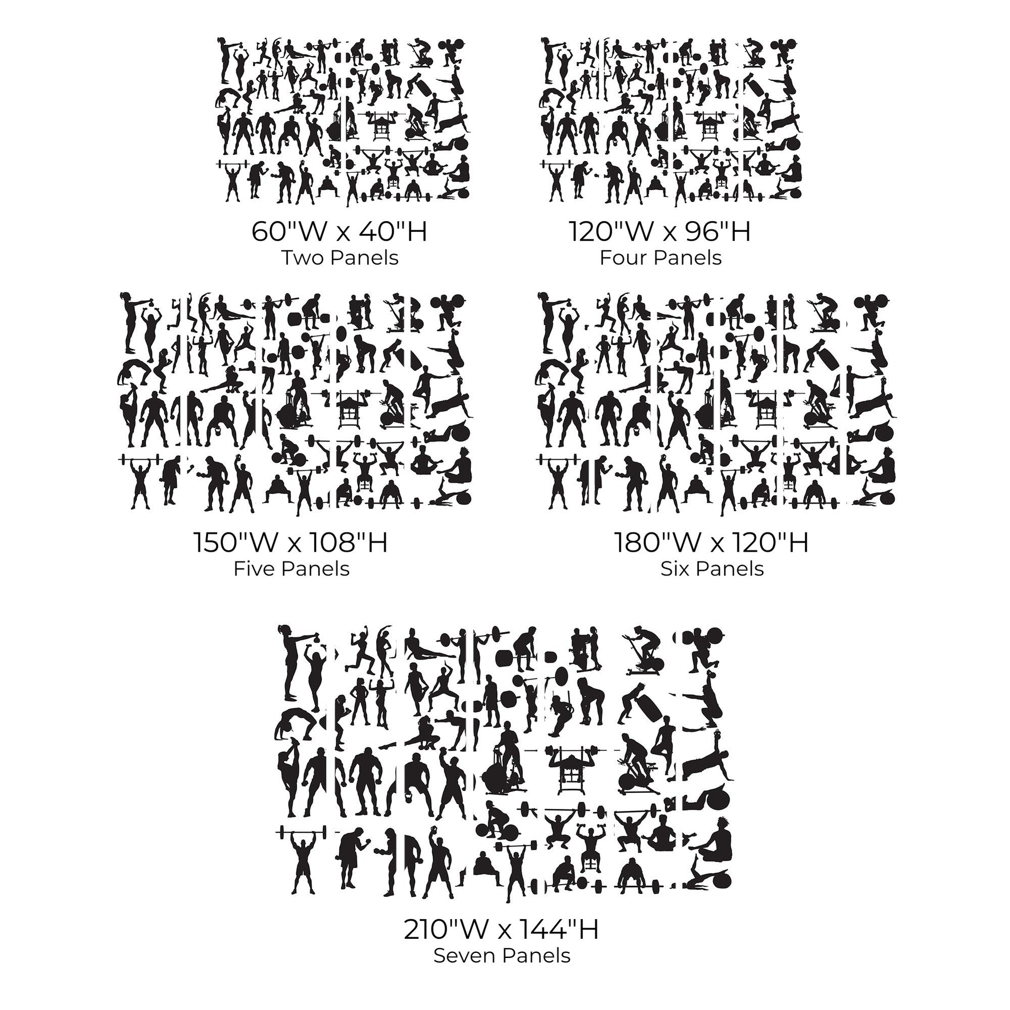 Premium Peel & Stick Wall Mural - Fitness Silhouette