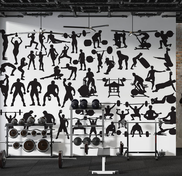 Premium Wallpaper Wall Mural - Fitness Silhouette