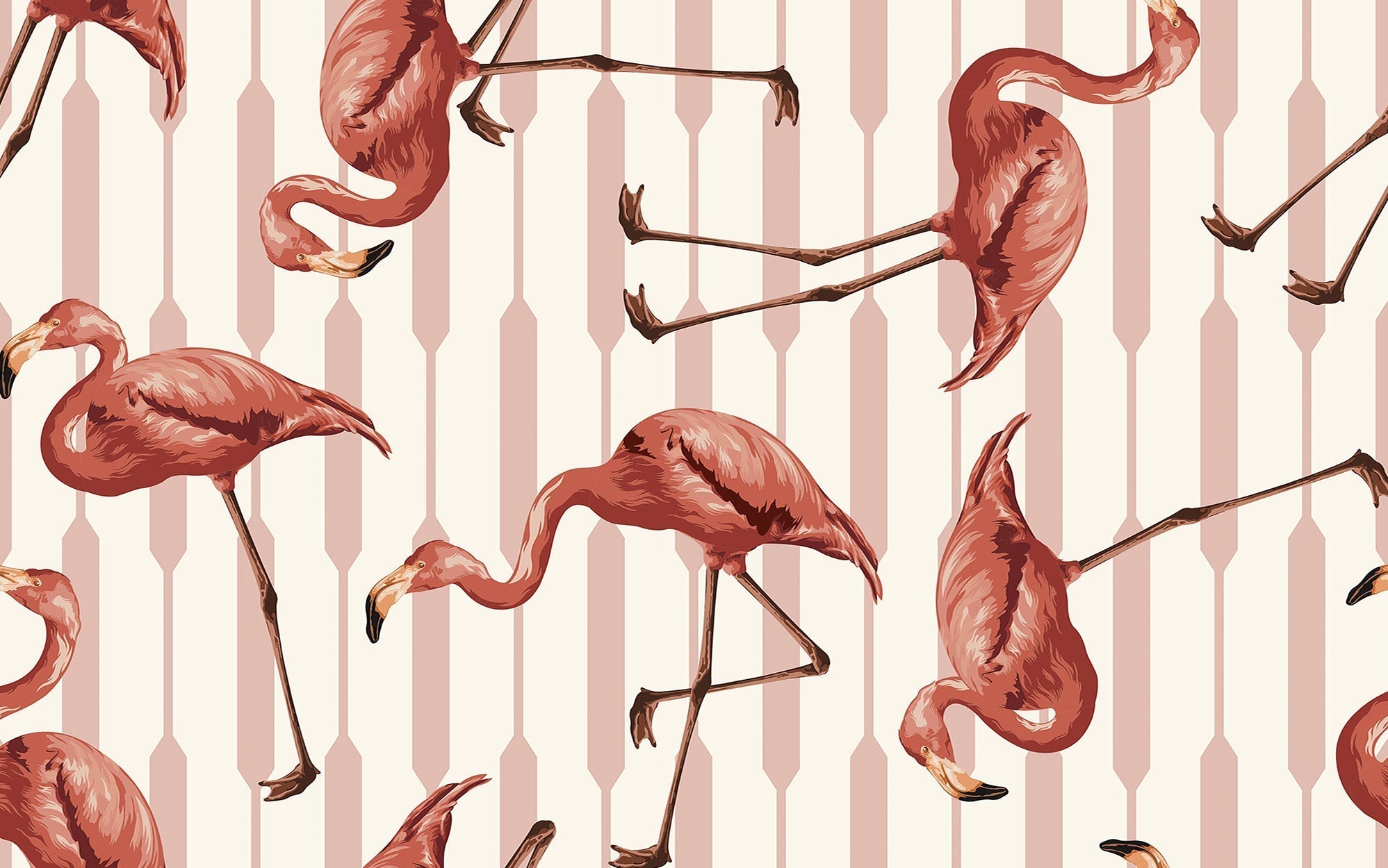 Premium Peel & Stick Wall Mural - Flamingo Pattern