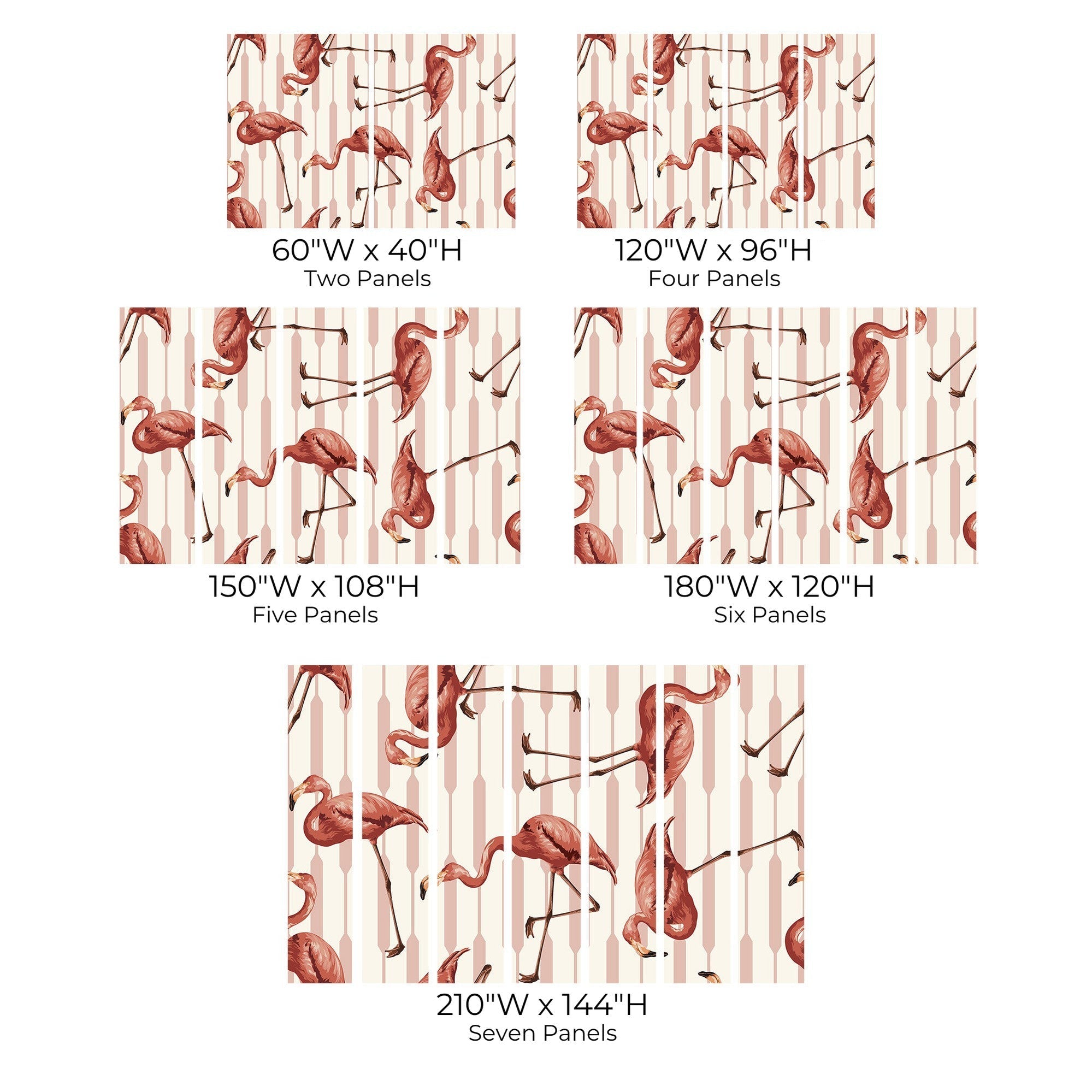 Premium Peel & Stick Wall Mural - Flamingo Pattern