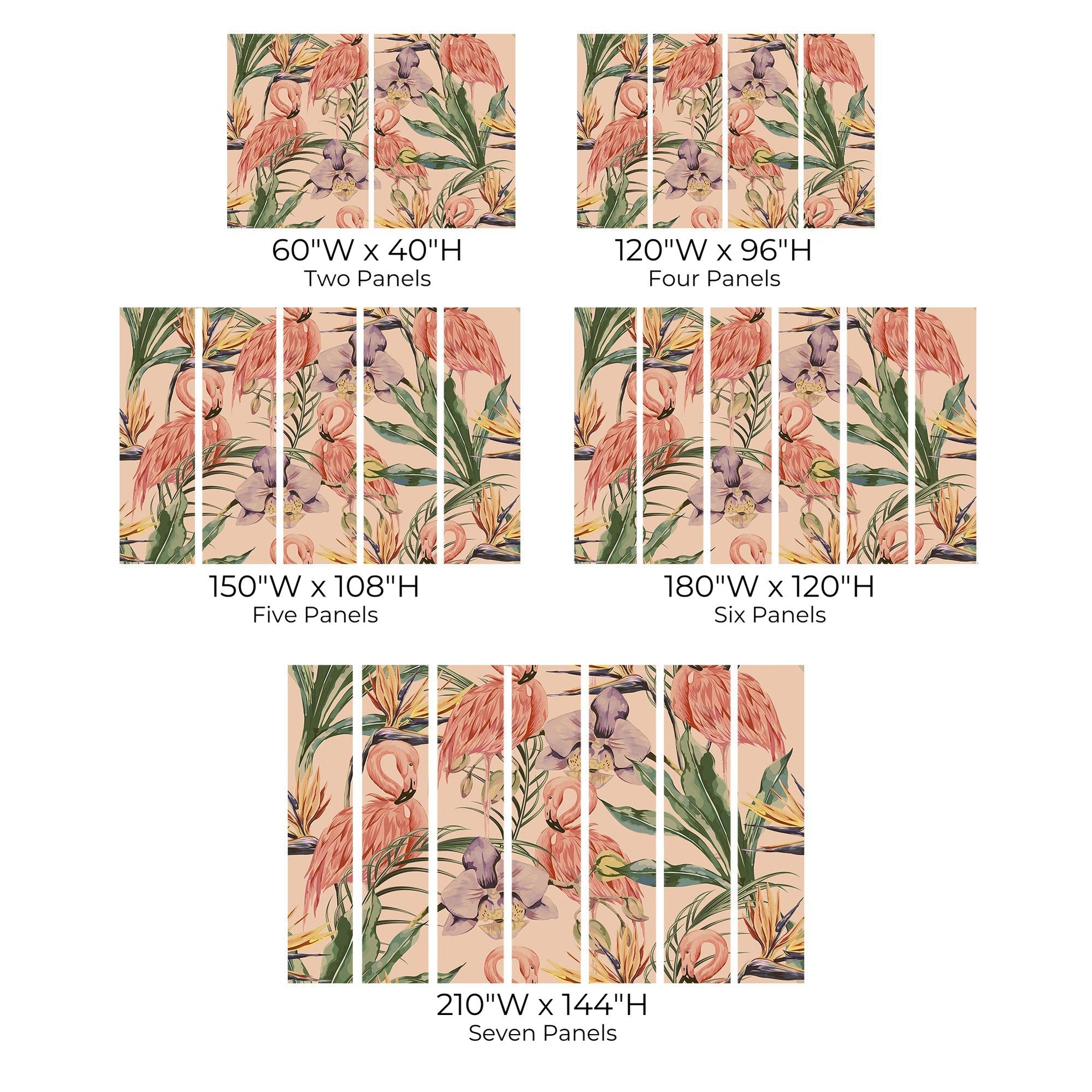 Premium Peel & Stick Wall Mural - Flamingo Tropical Pattern