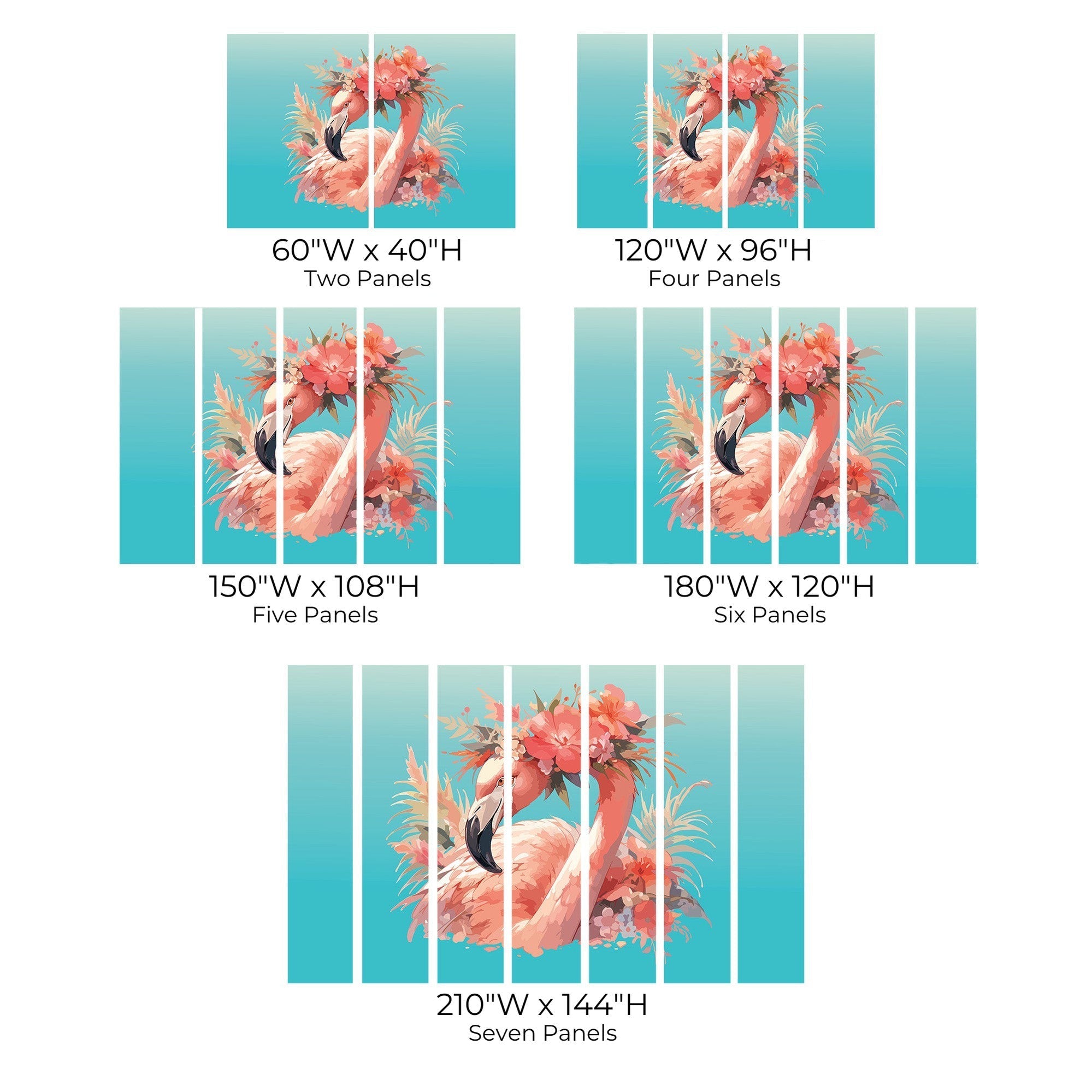 Premium Peel & Stick Wall Mural - Floral Flamingo