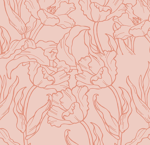 Premium Peel & Stick Wall Mural - Floral Line Art