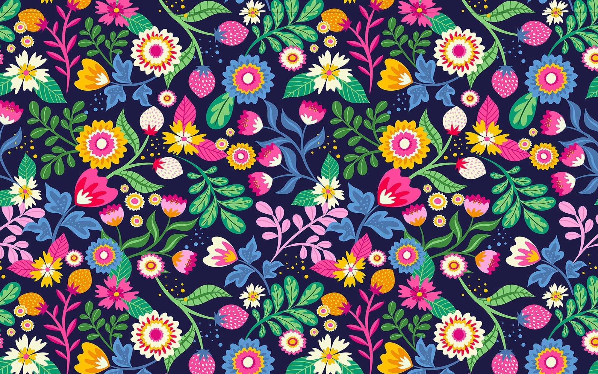 Premium Peel & Stick Wall Mural - Floral Pattern Design