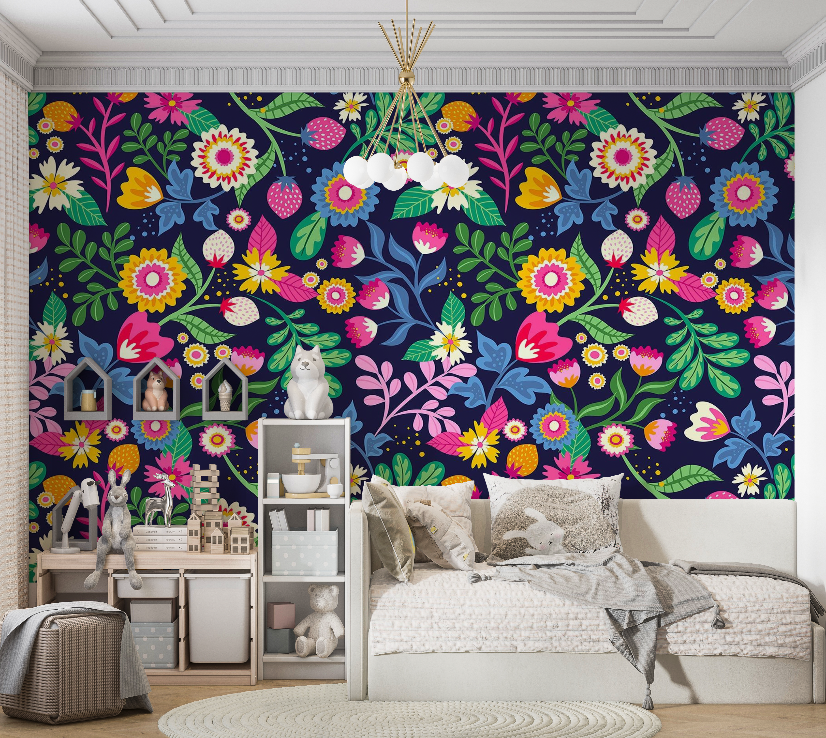 Premium Peel & Stick Wall Mural - Floral Pattern Design