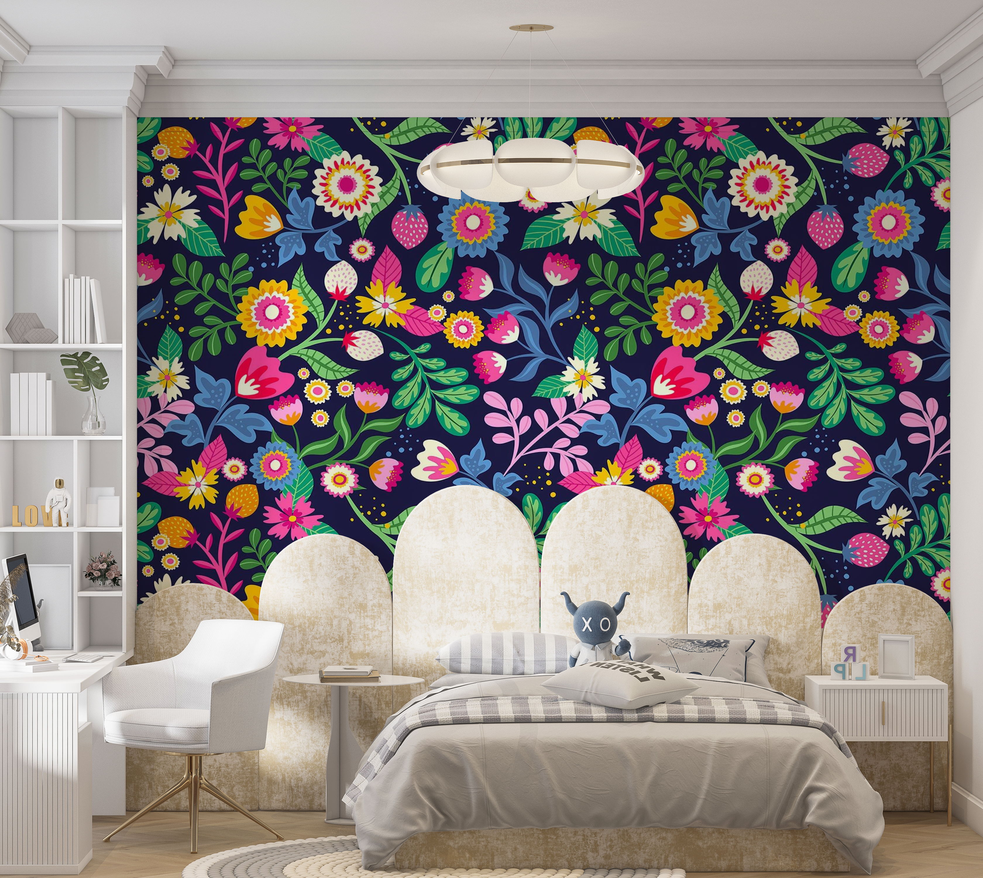 Premium Peel & Stick Wall Mural - Floral Pattern Design