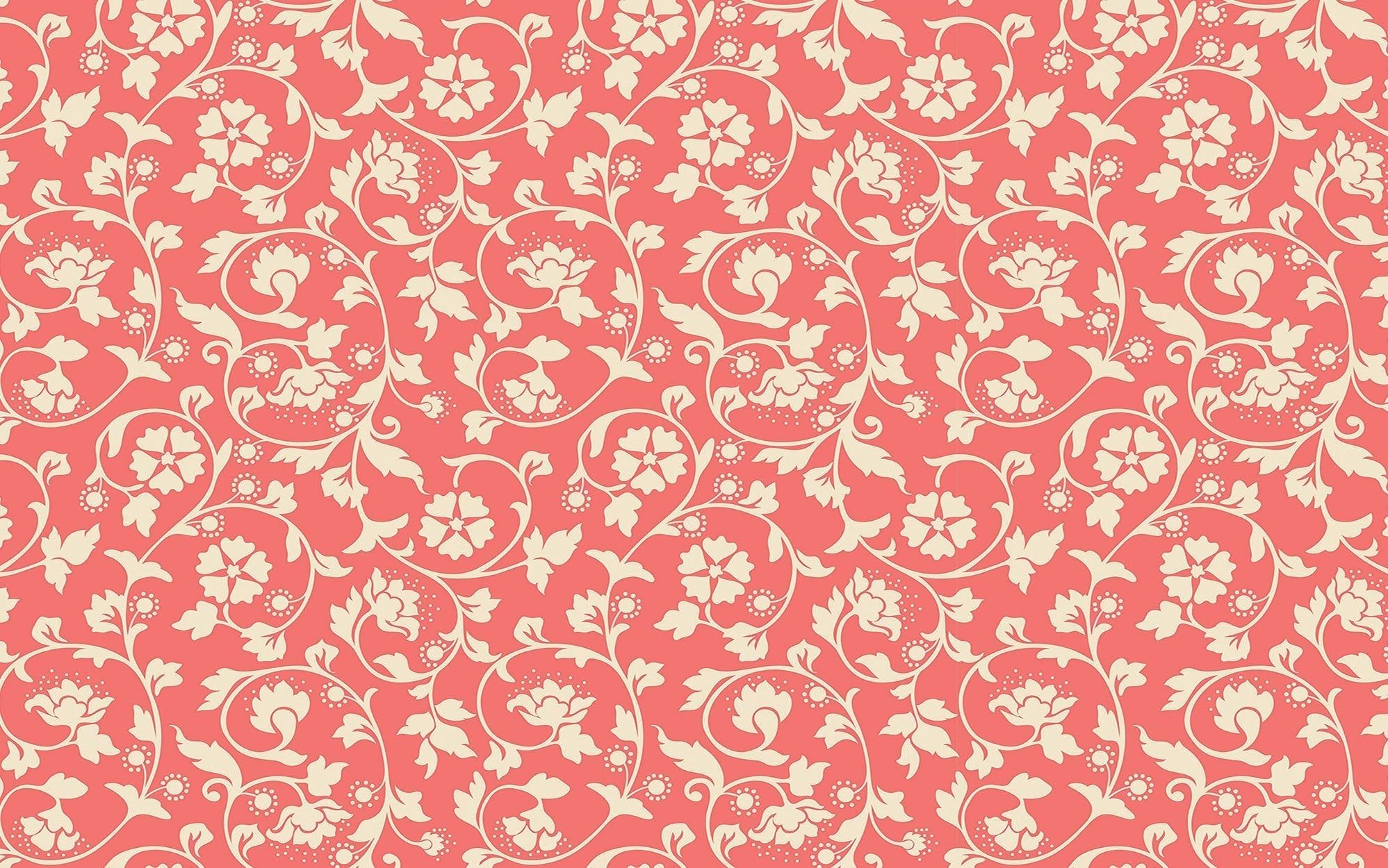 Premium Peel & Stick Wall Mural - Floral Pattern Pink