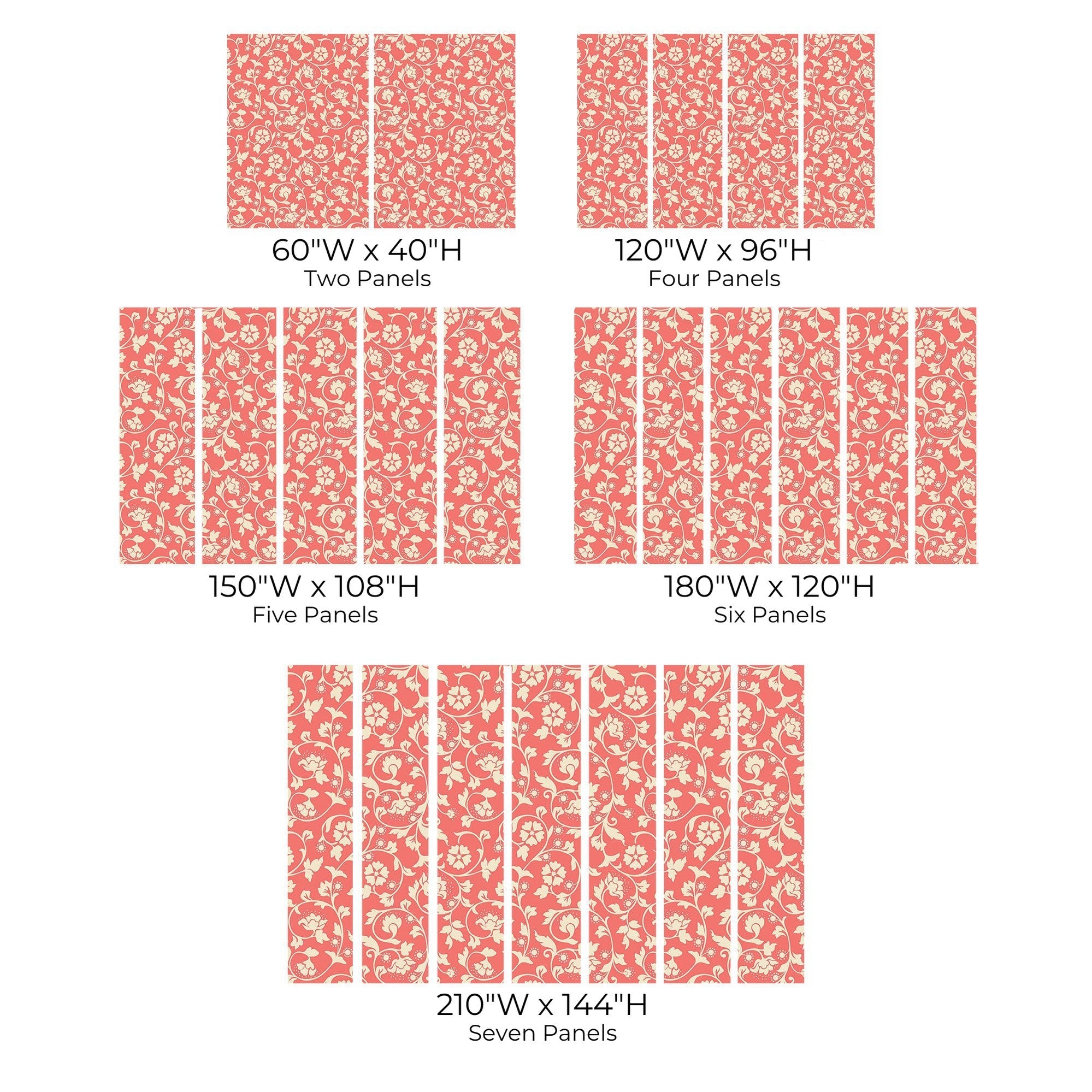 Premium Peel & Stick Wall Mural - Floral Pattern Pink