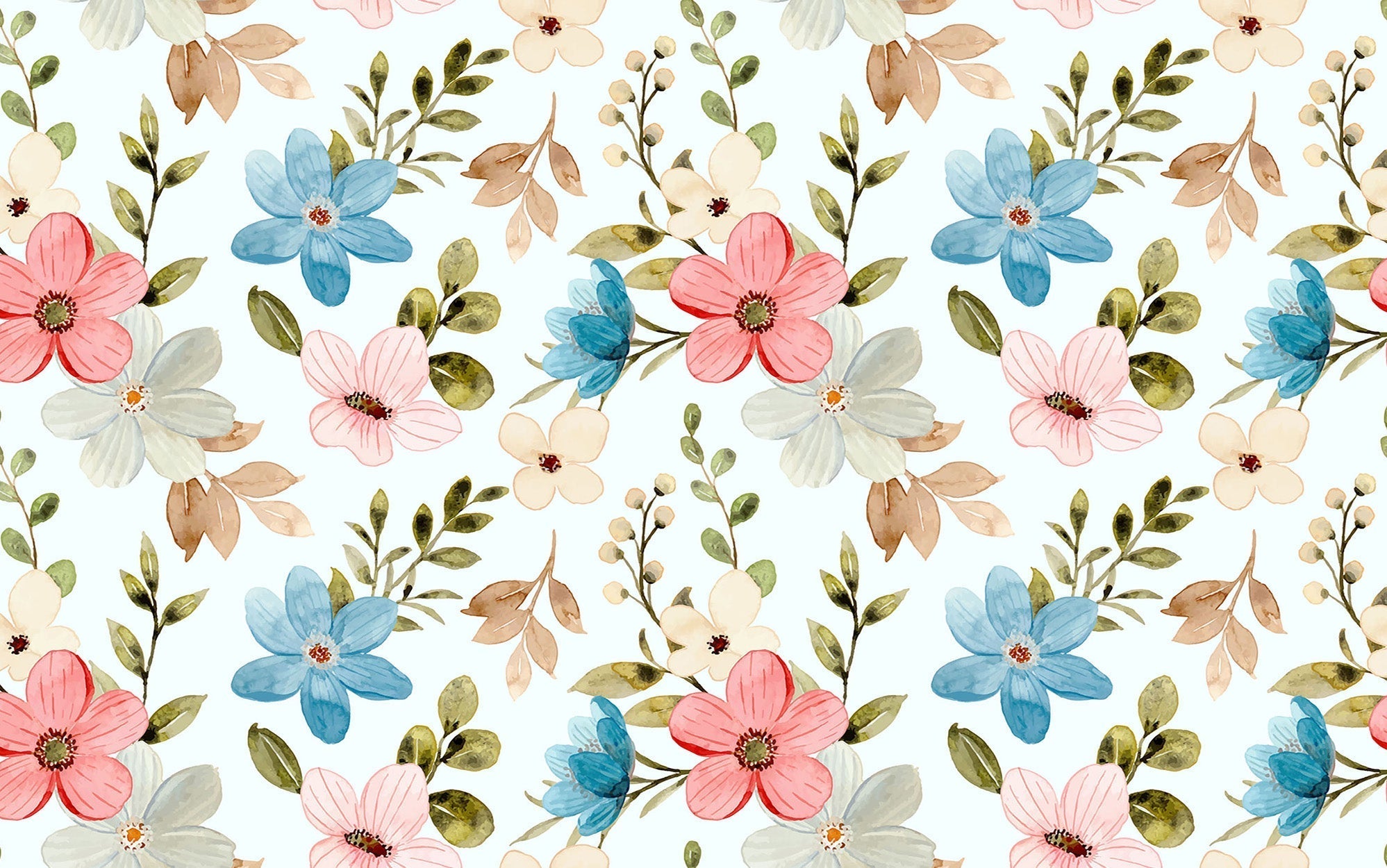 Premium Peel & Stick Wall Mural - Floral Pattern
