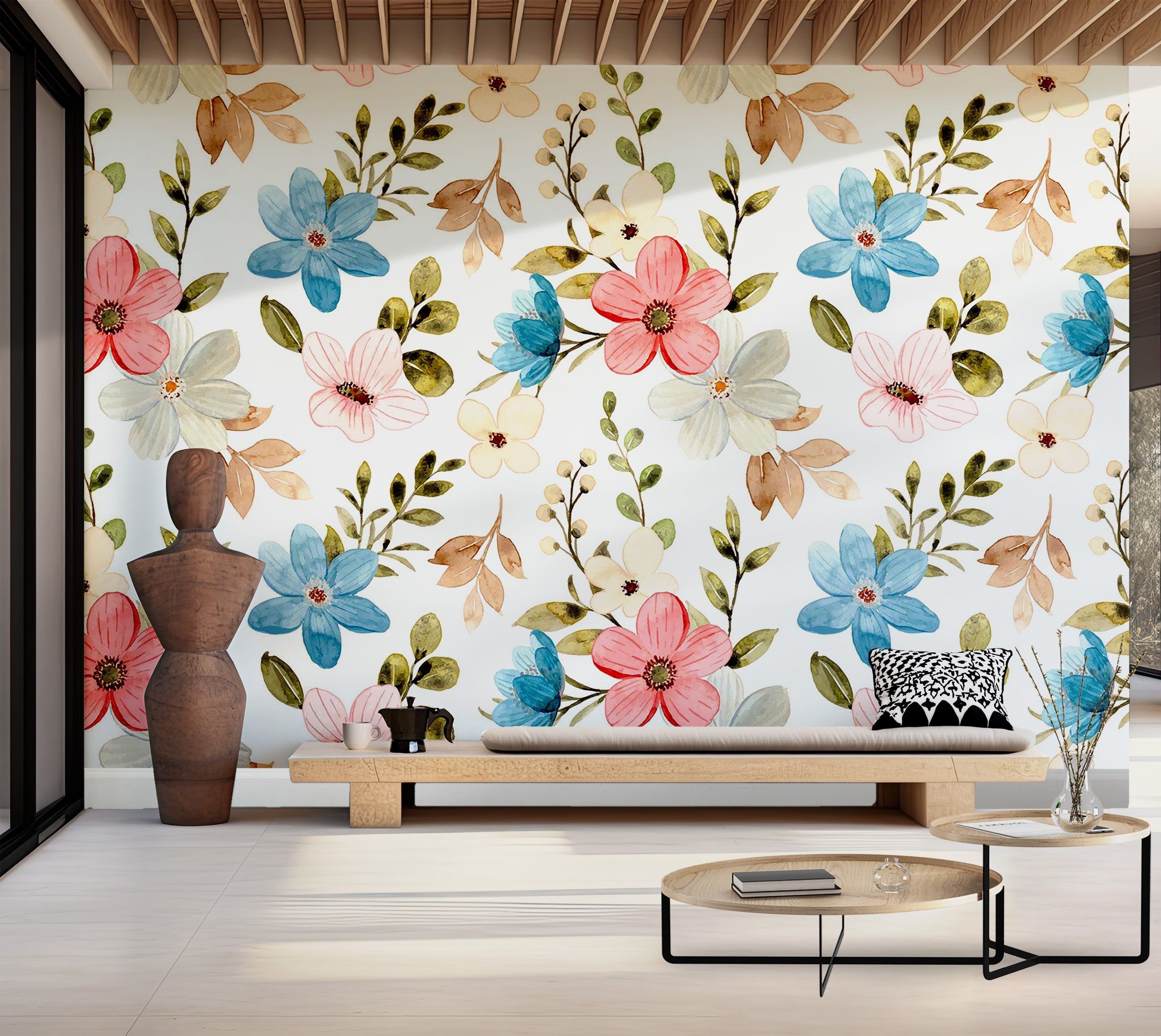 Premium Peel & Stick Wall Mural - Floral Pattern