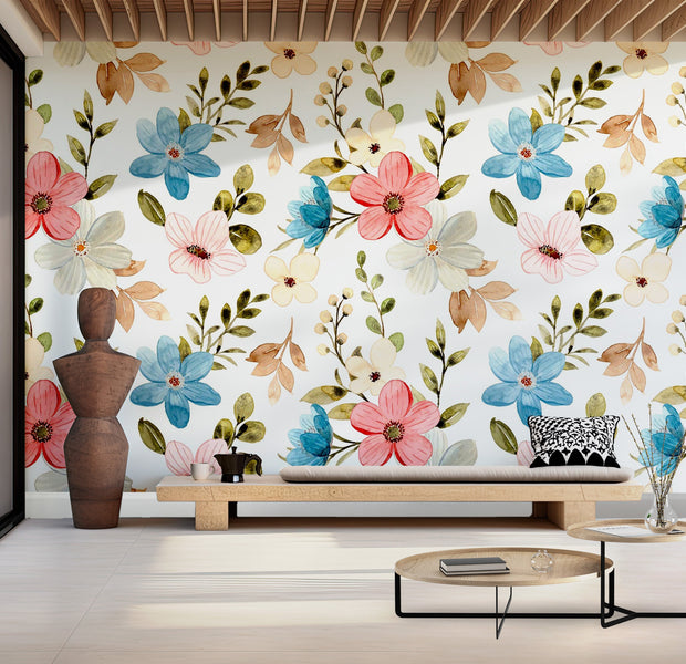 Premium Peel & Stick Wall Mural - Floral Pattern