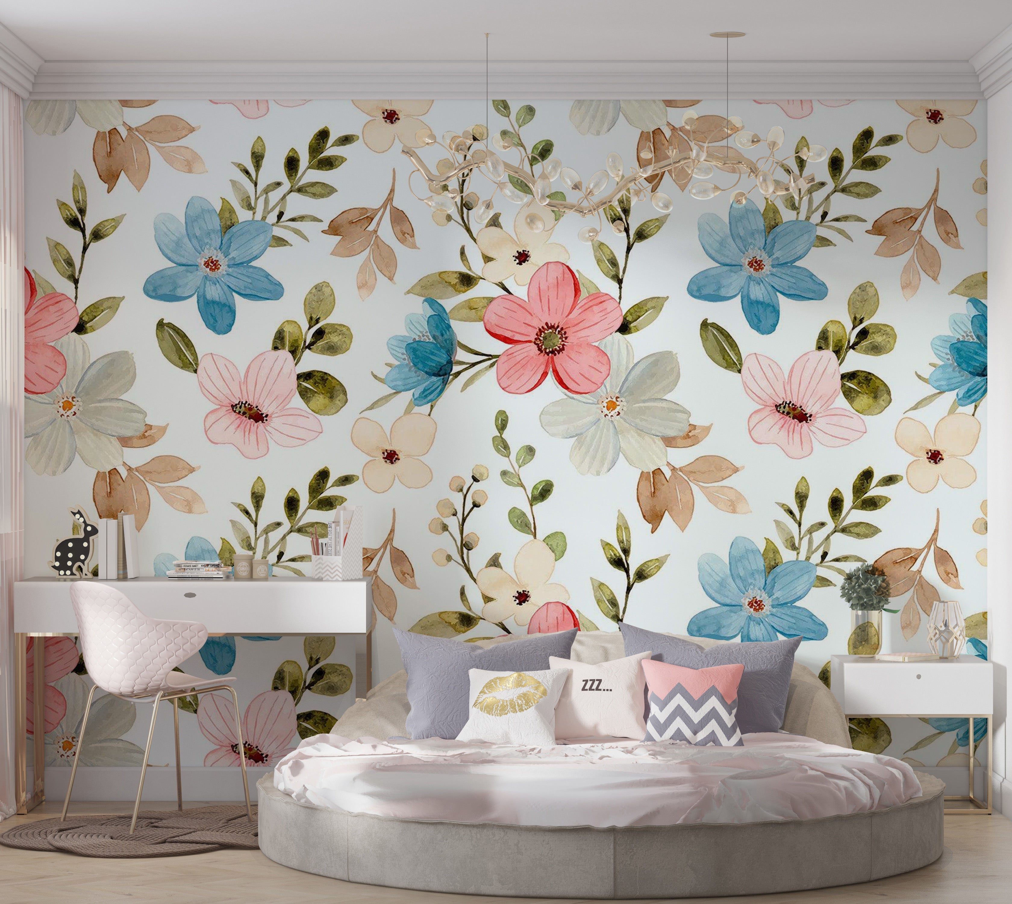 Premium Peel & Stick Wall Mural - Floral Pattern