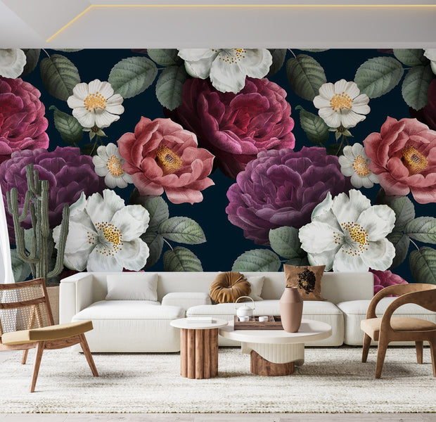 Premium Peel & Stick Wall Mural - Floral Vintage