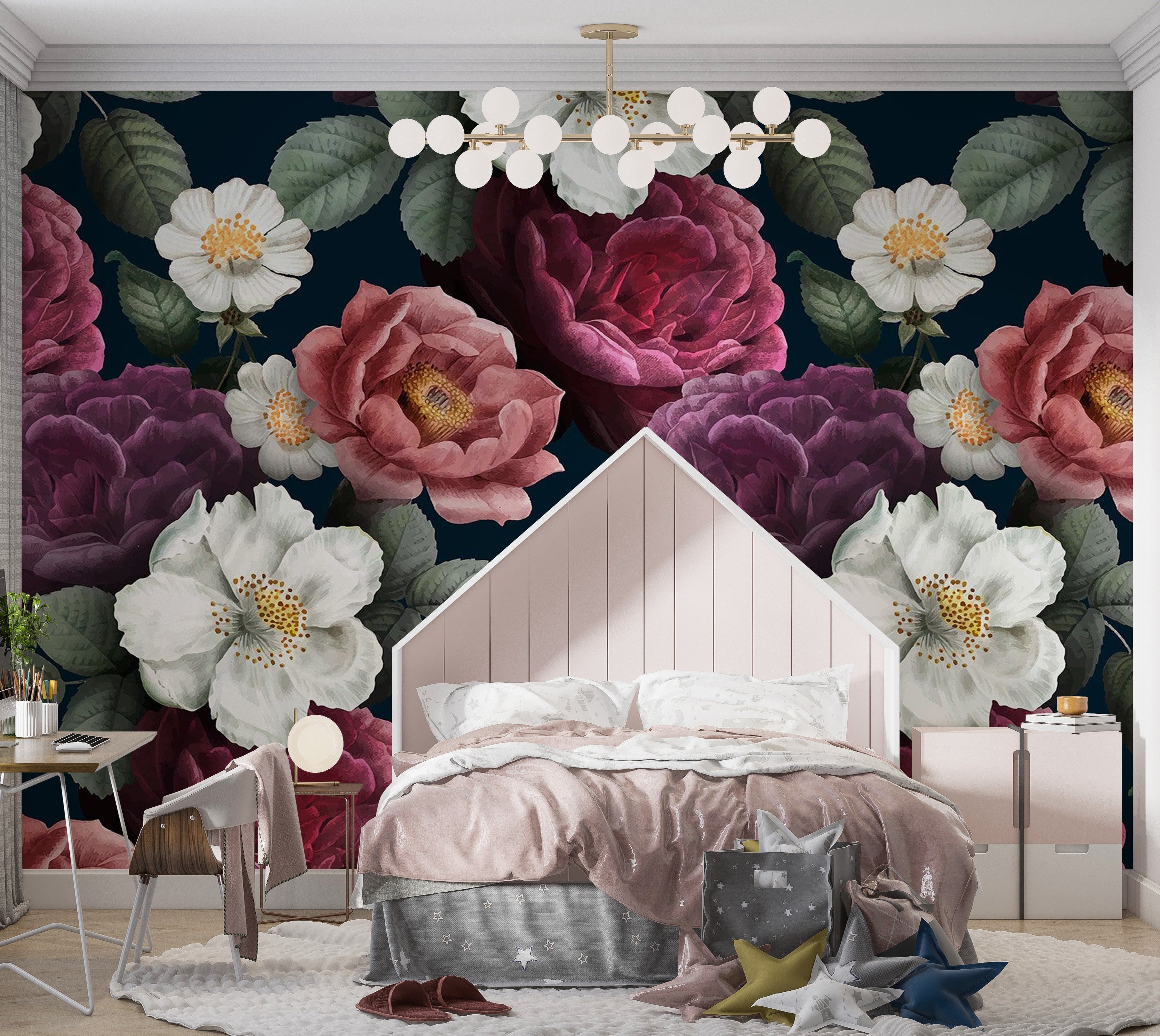 Premium Peel & Stick Wall Mural - Floral Vintage