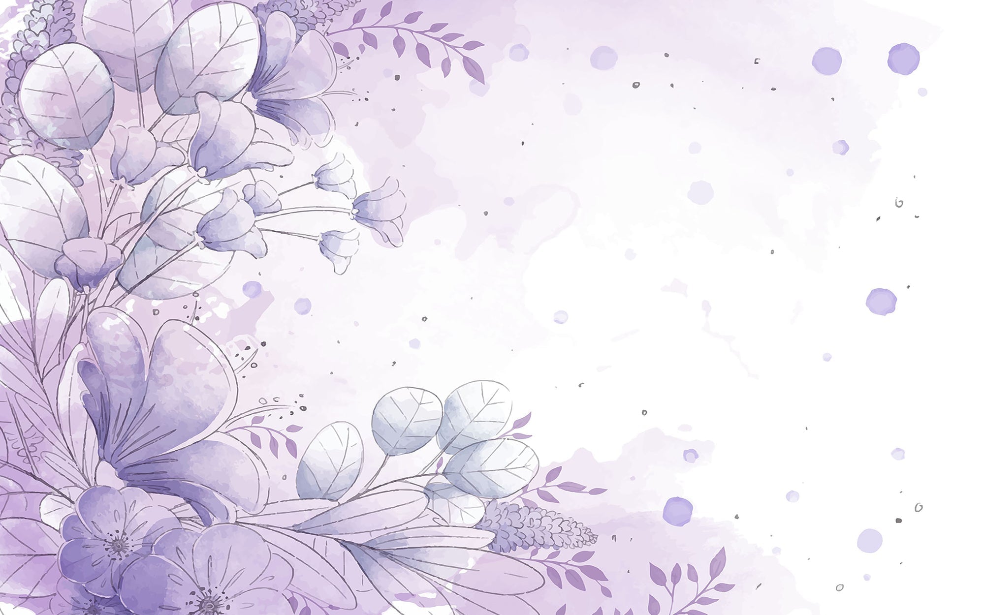 Premium Peel & Stick Wall Mural - Floral Watercolor Design