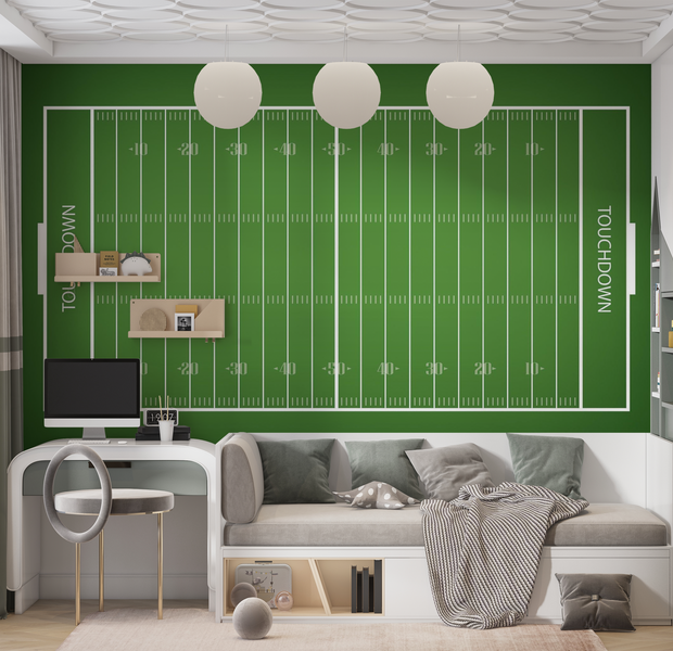 Premium Wallpaper Wall Mural - Football Field 60"Wx40"H / Non-Woven Fleece