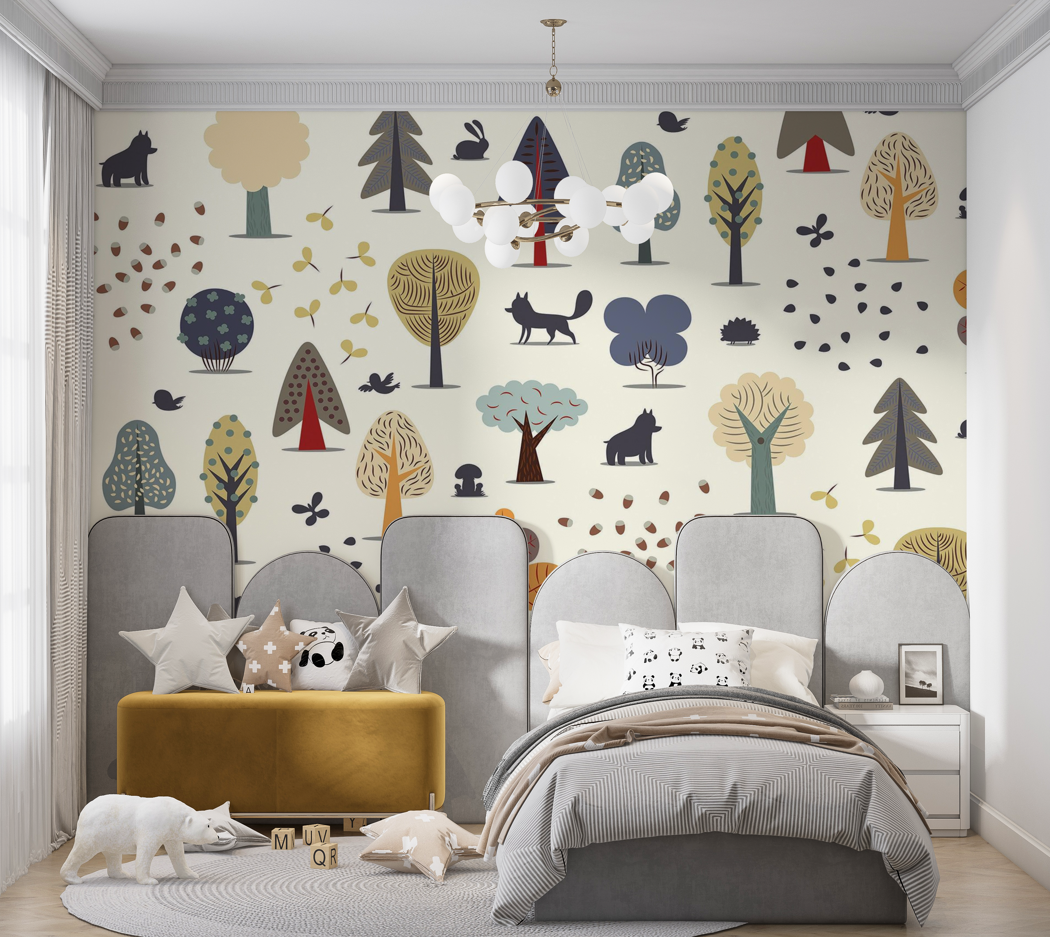 Premium Peel & Stick Wall Mural - Forest Pattern