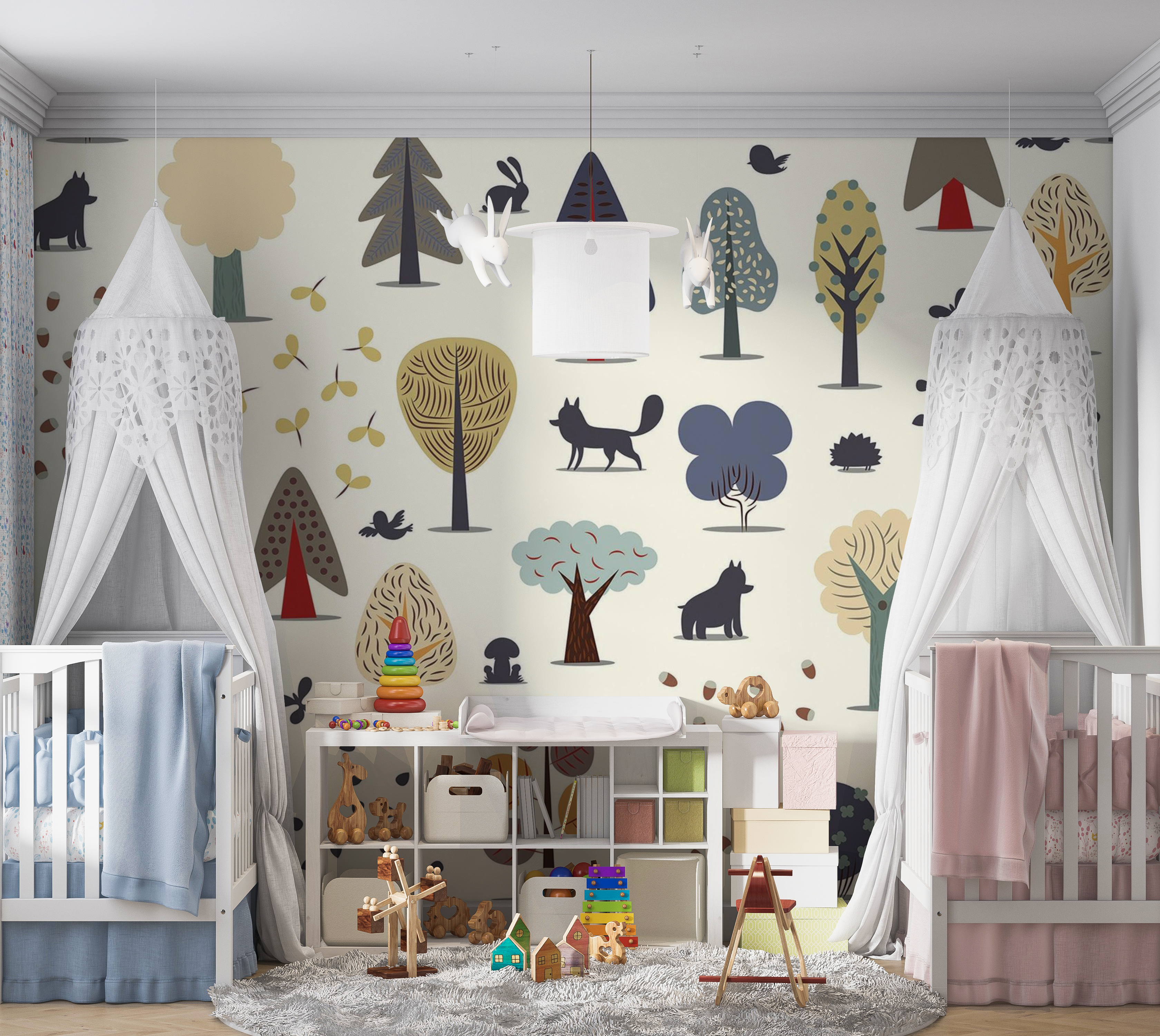 Premium Peel & Stick Wall Mural - Forest Pattern