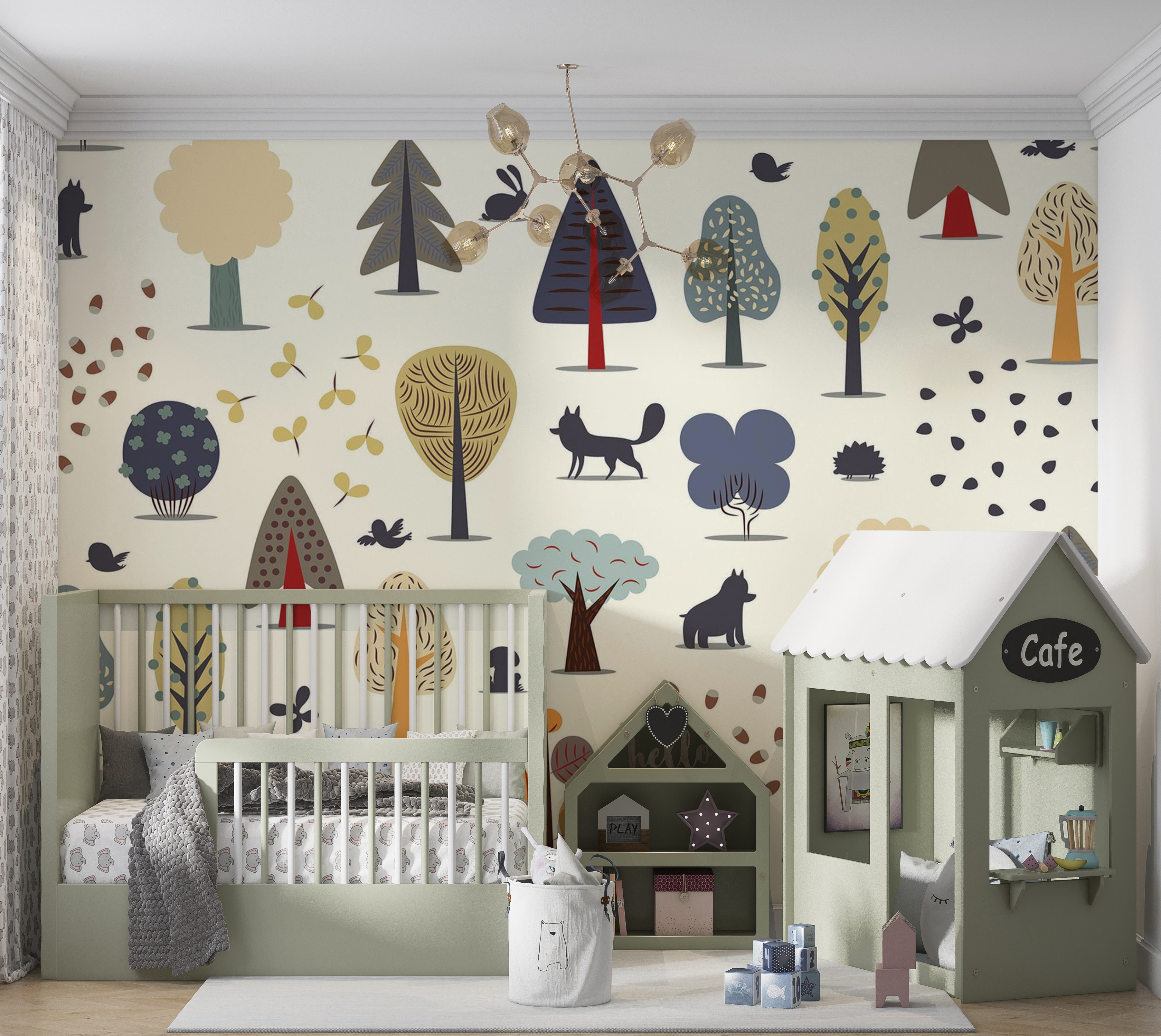 Premium Peel & Stick Wall Mural - Forest Pattern