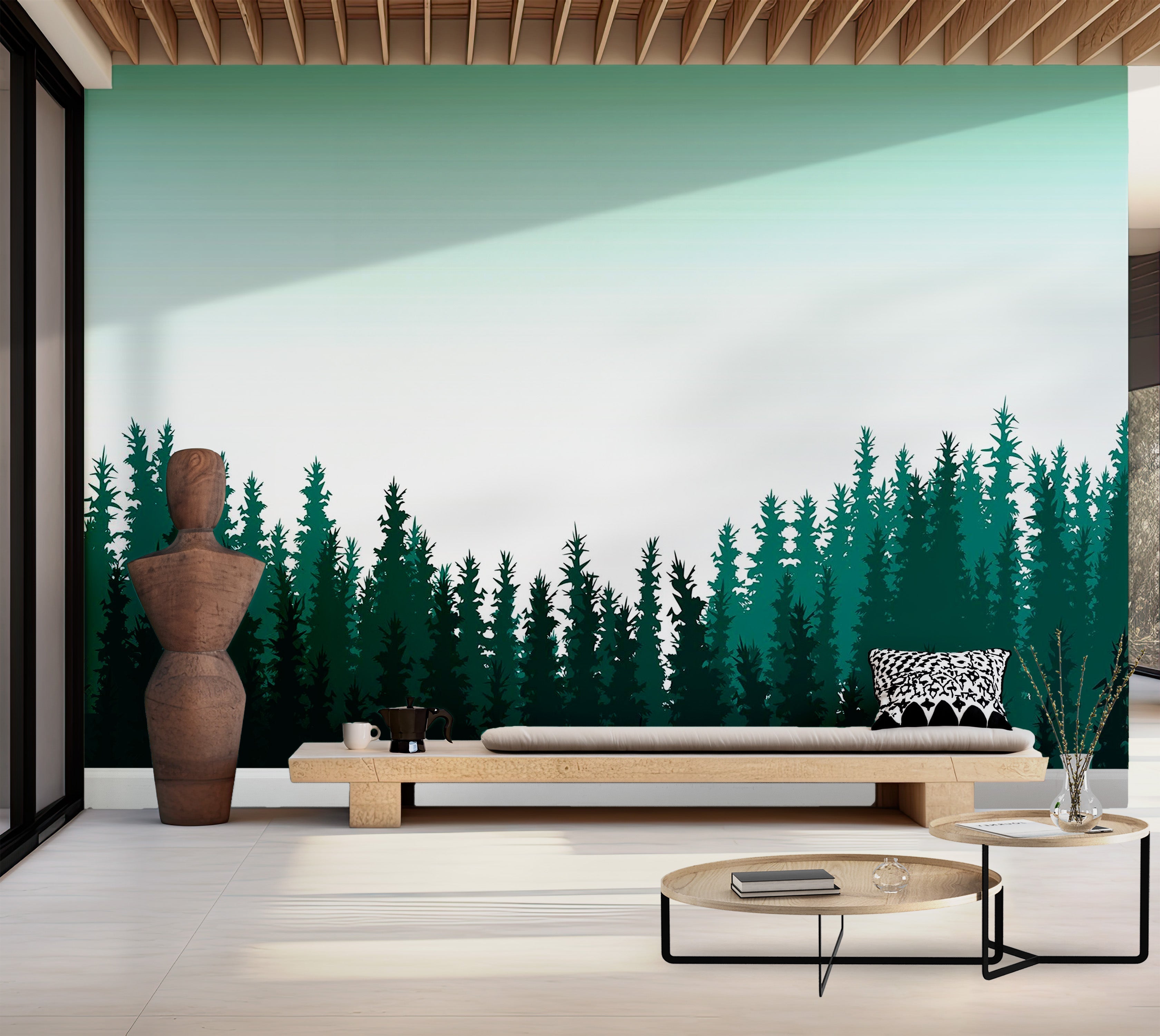 Premium Peel & Stick Wall Mural - Forest Silhouette