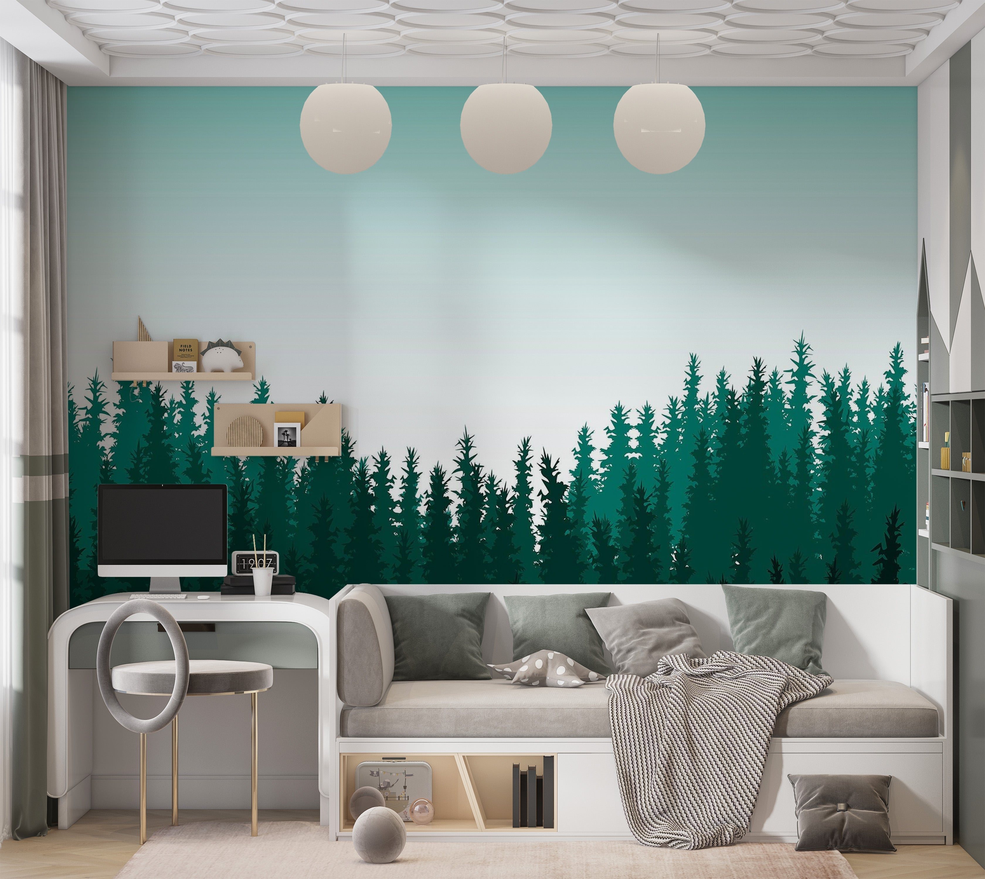 Premium Peel & Stick Wall Mural - Forest Silhouette