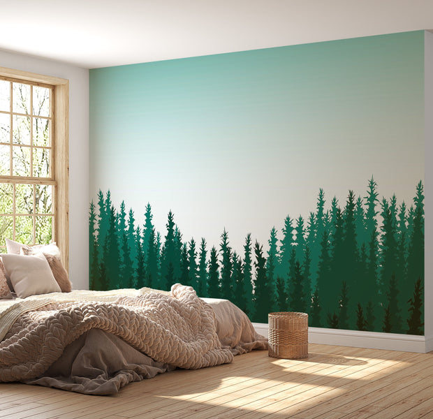 Premium Peel & Stick Wall Mural - Forest Silhouette