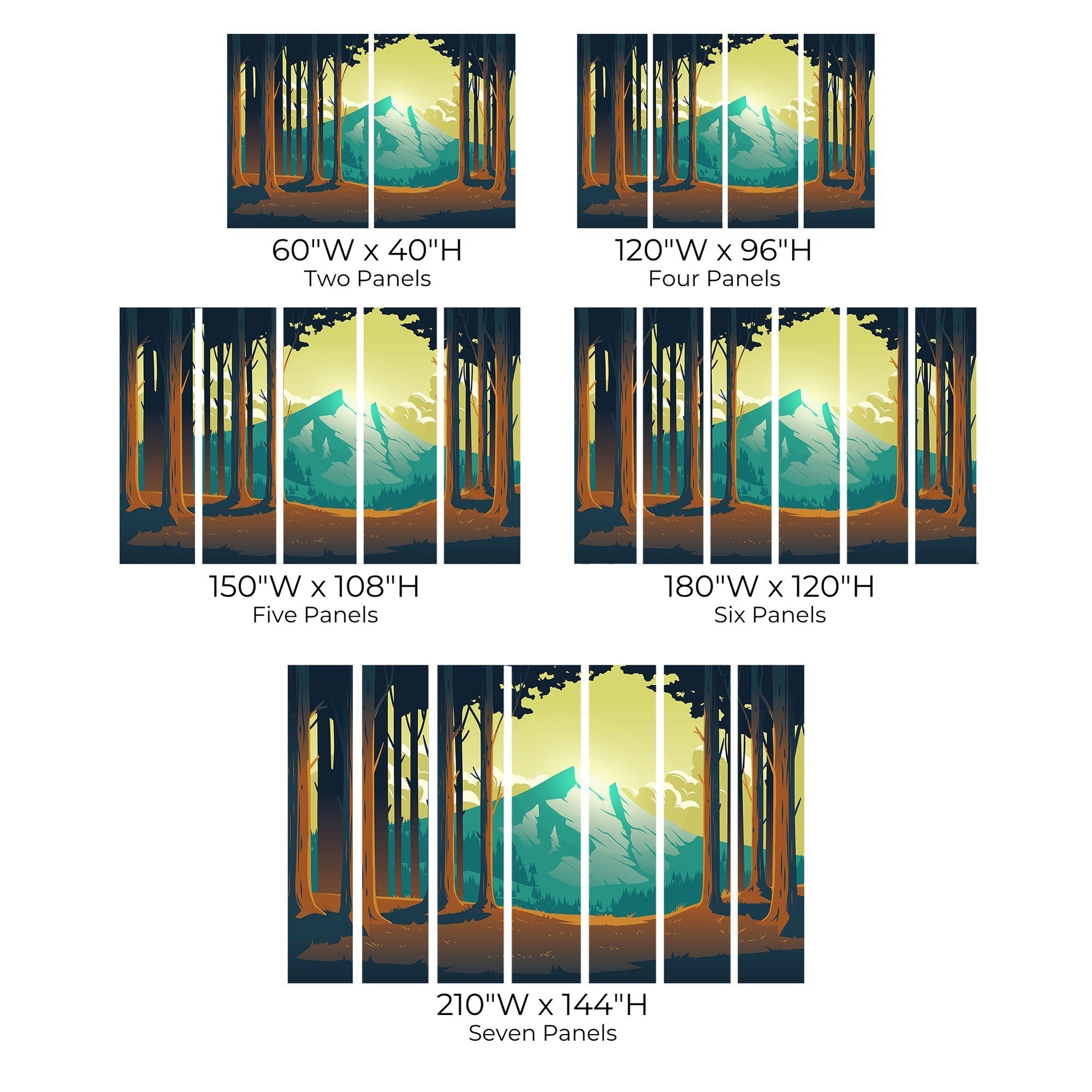 Premium Peel & Stick Wall Mural - Forest Sunset