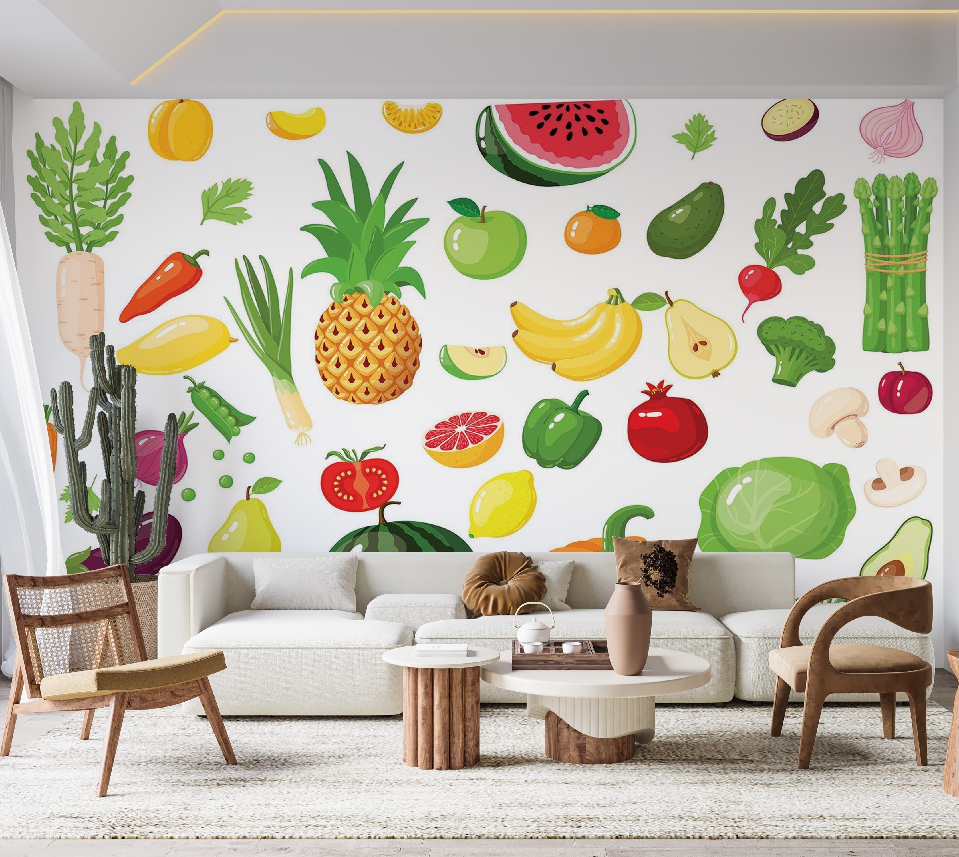 Premium Peel & Stick Wall Mural - Fruit and Vegetables