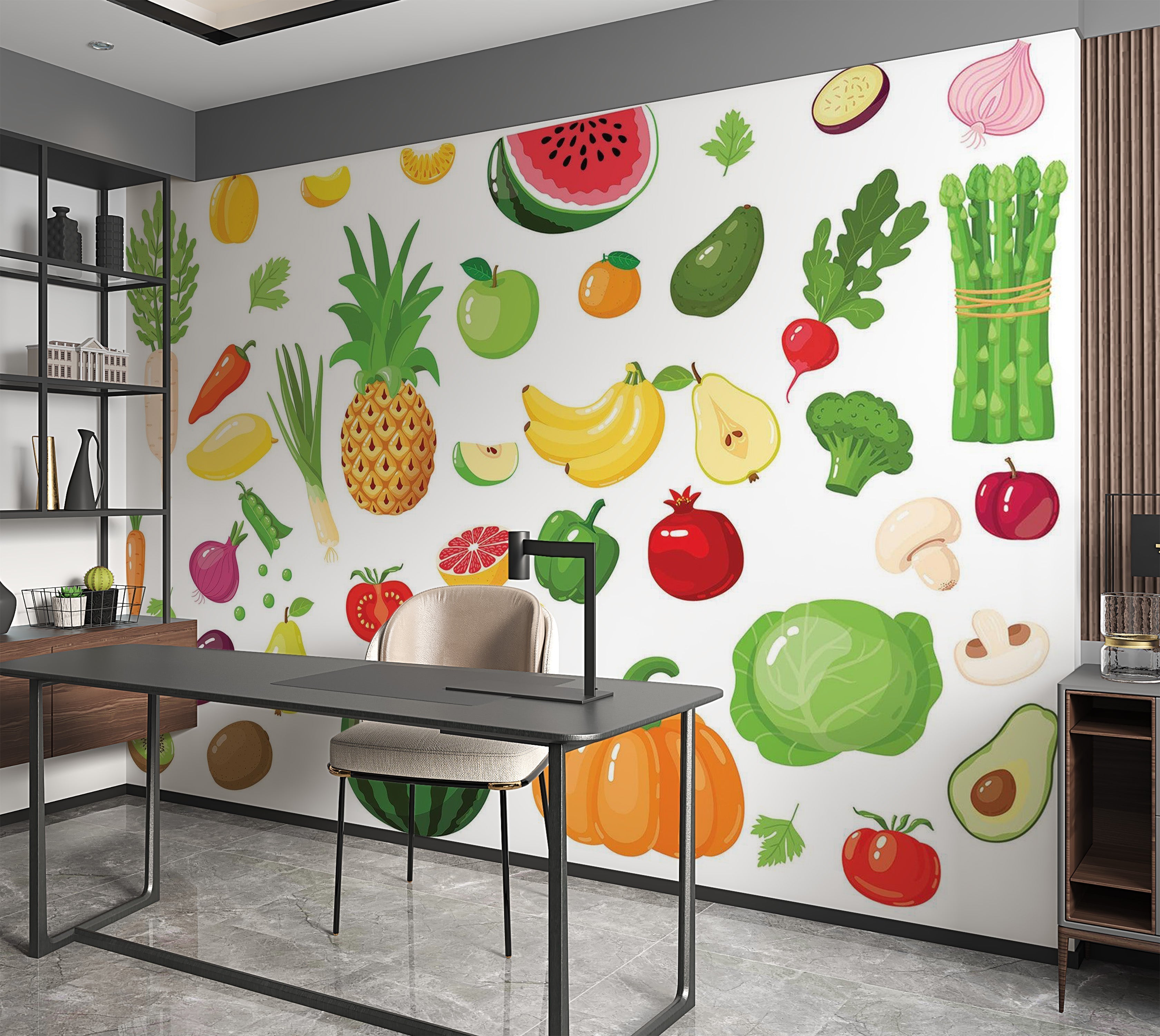 Premium Peel & Stick Wall Mural - Fruit and Vegetables
