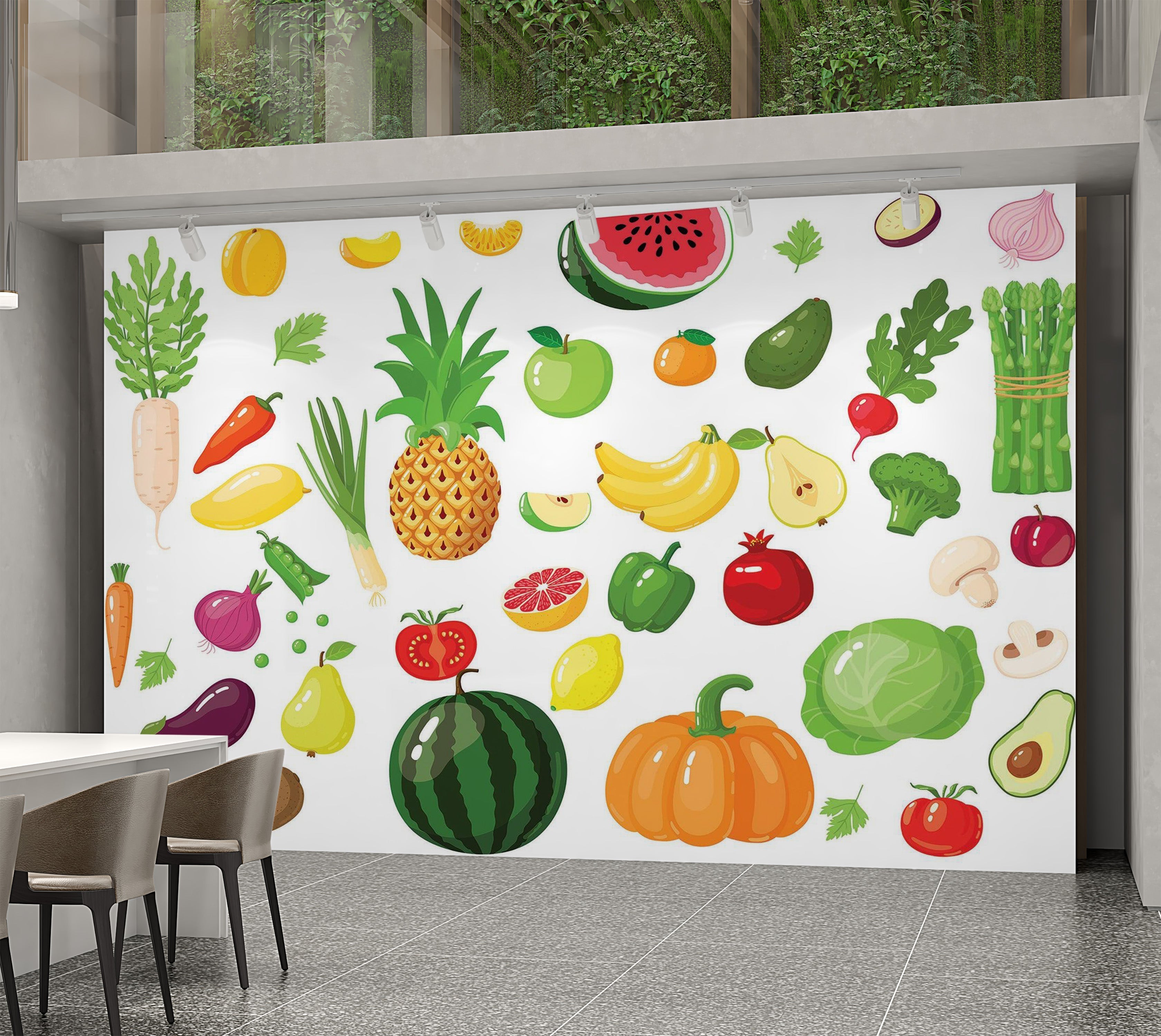 Premium Peel & Stick Wall Mural - Fruit and Vegetables