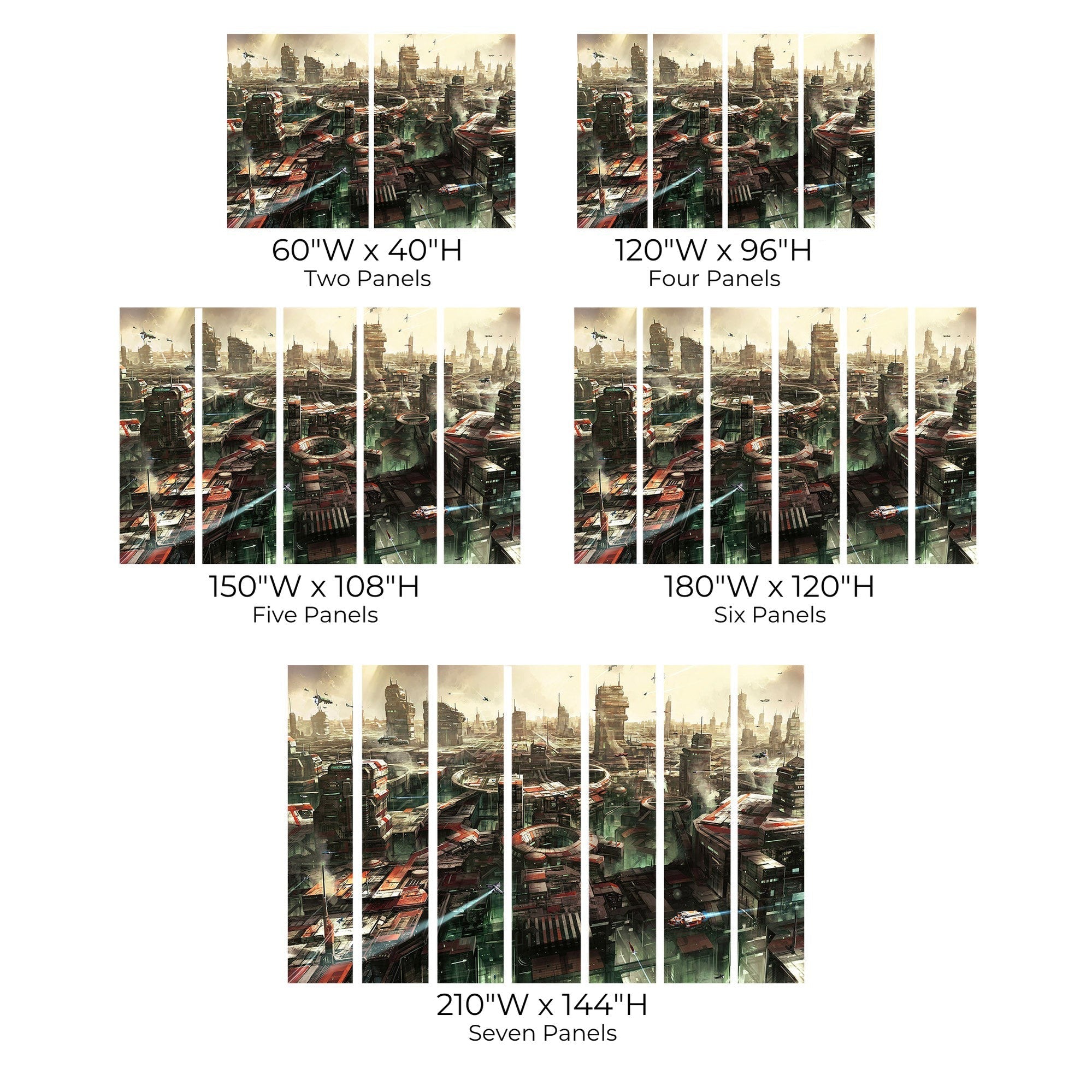 Premium Peel & Stick Wall Mural - Futuristic Cityscape