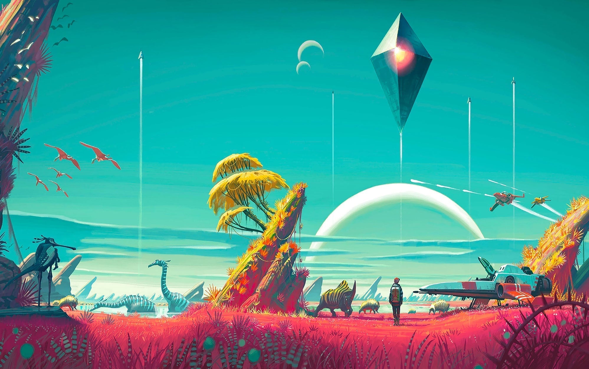 Premium Peel & Stick Wall Mural - Futuristic Landscape