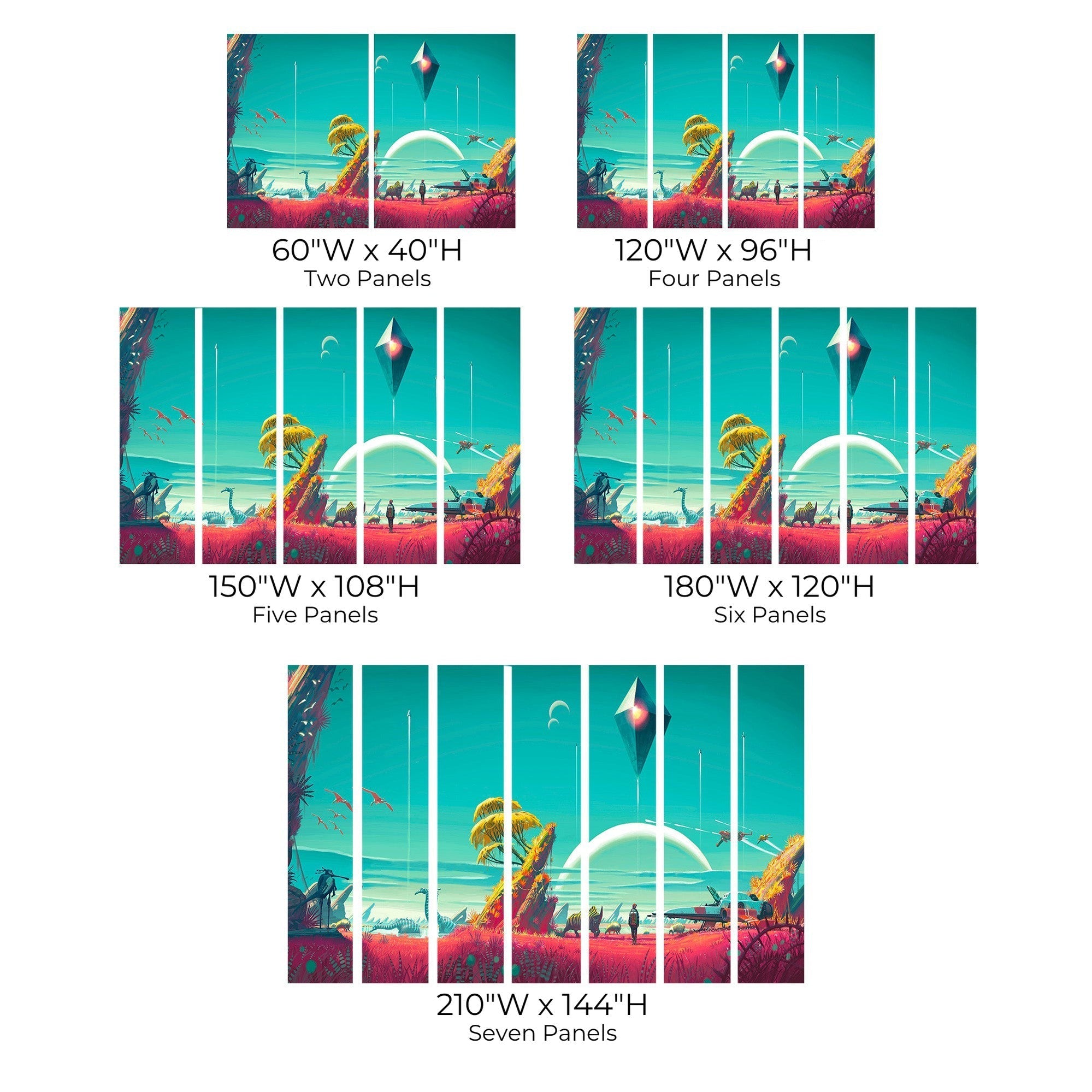 Premium Peel & Stick Wall Mural - Futuristic Landscape