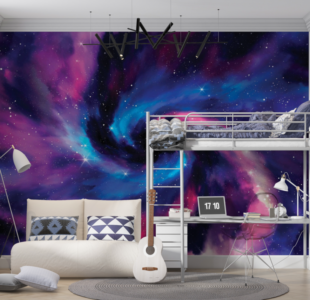Premium Wallpaper Wall Mural - Galactic Swirl 60"Wx40"H / Non-Woven Fleece