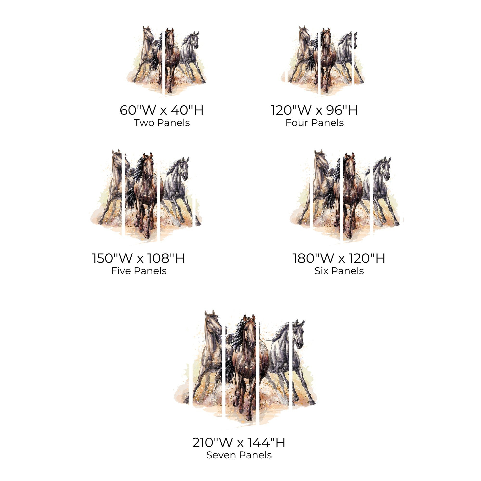 Premium Peel & Stick Wall Mural - Galloping Horses