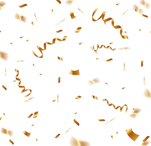 Premium Peel & Stick Wall Mural - Golden Confetti Celebration