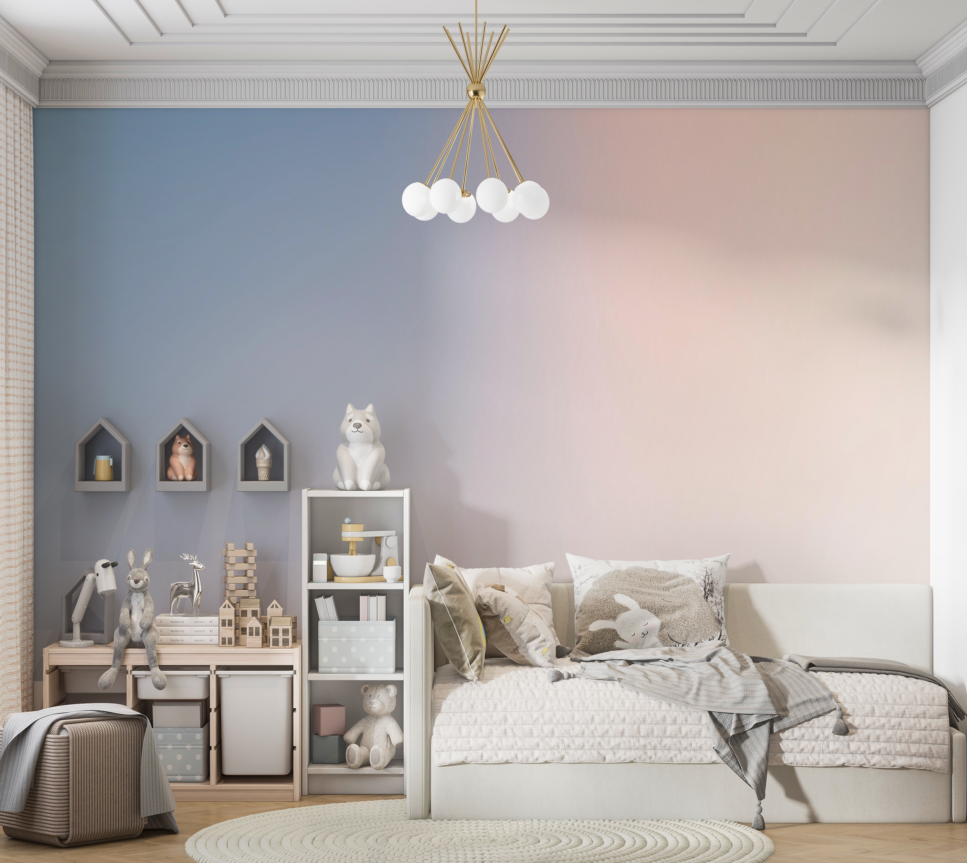 Premium Peel & Stick Wall Mural - Gradient Pastel Sky