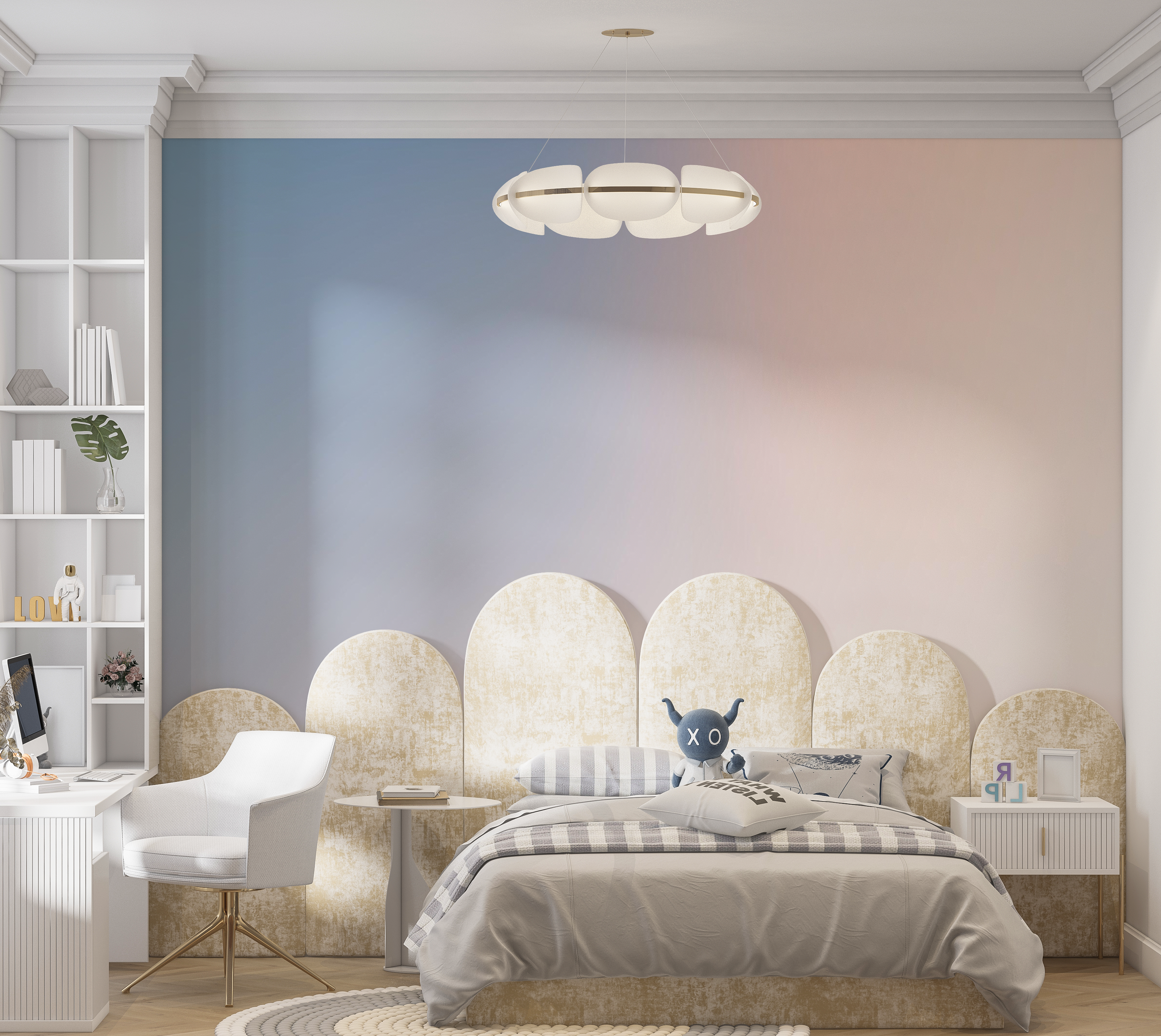 Premium Peel & Stick Wall Mural - Gradient Pastel Sky