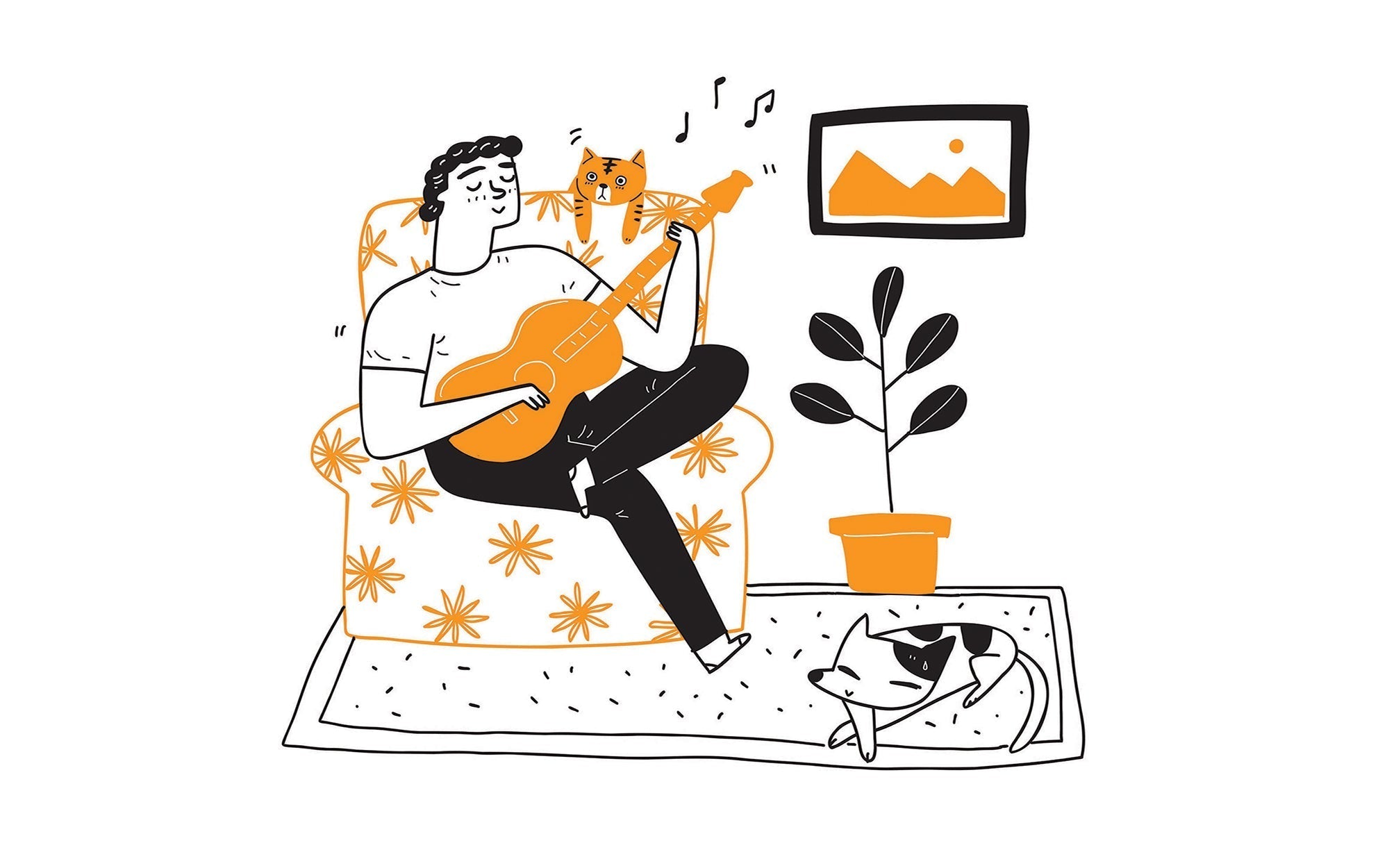 Premium Peel & Stick Wall Mural - Guitar Serenade